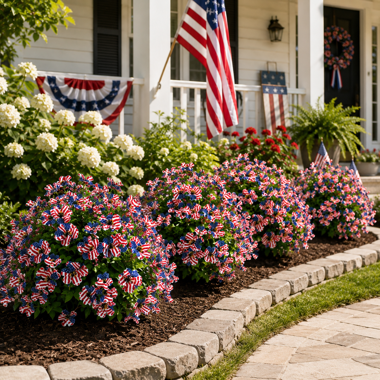 Patriotic Artificial Flower Garden Stake
