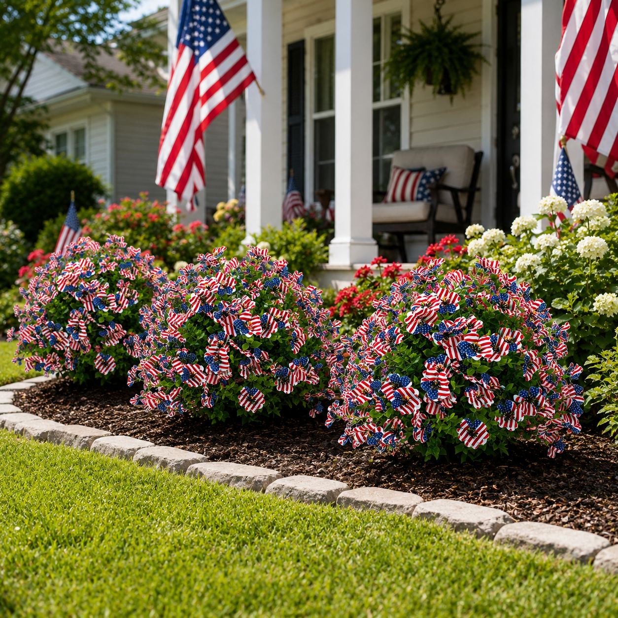 Patriotic Artificial Flower Garden Stake