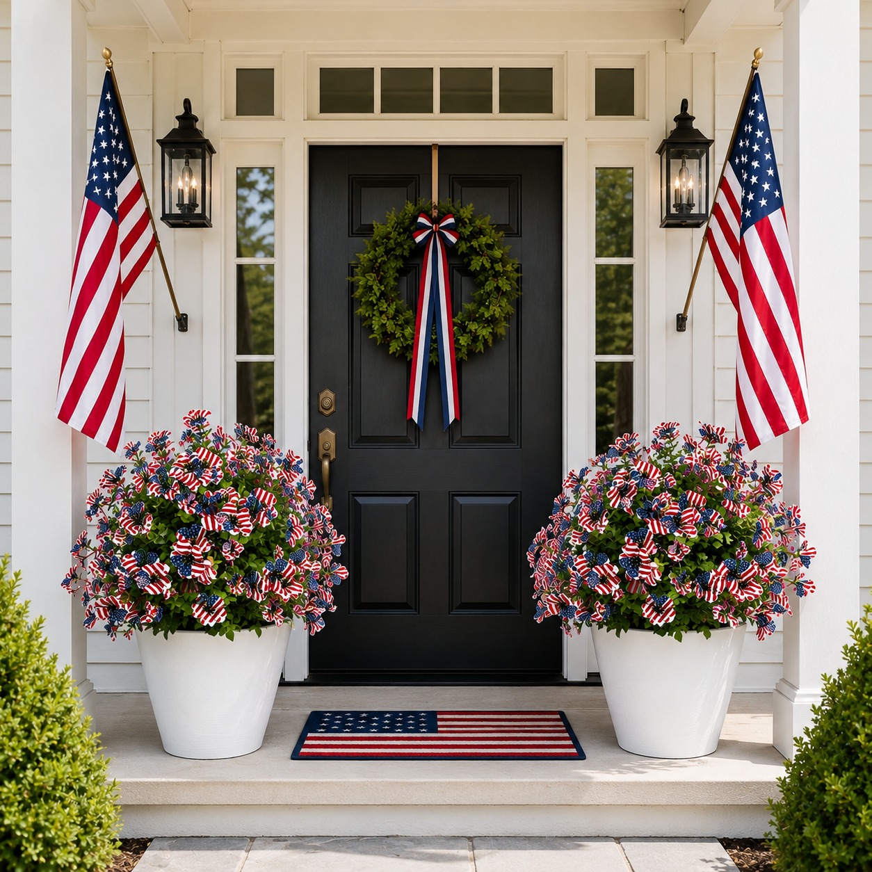 Patriotic Artificial Flower Garden Stake