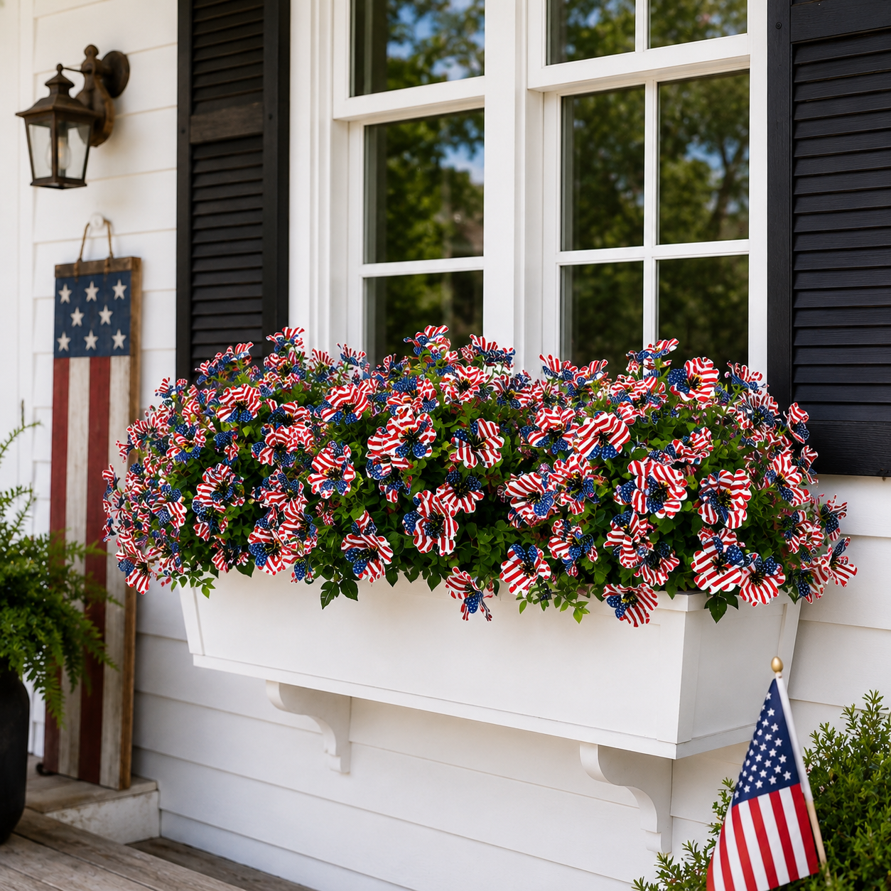 Patriotic Artificial Flower Garden Stake
