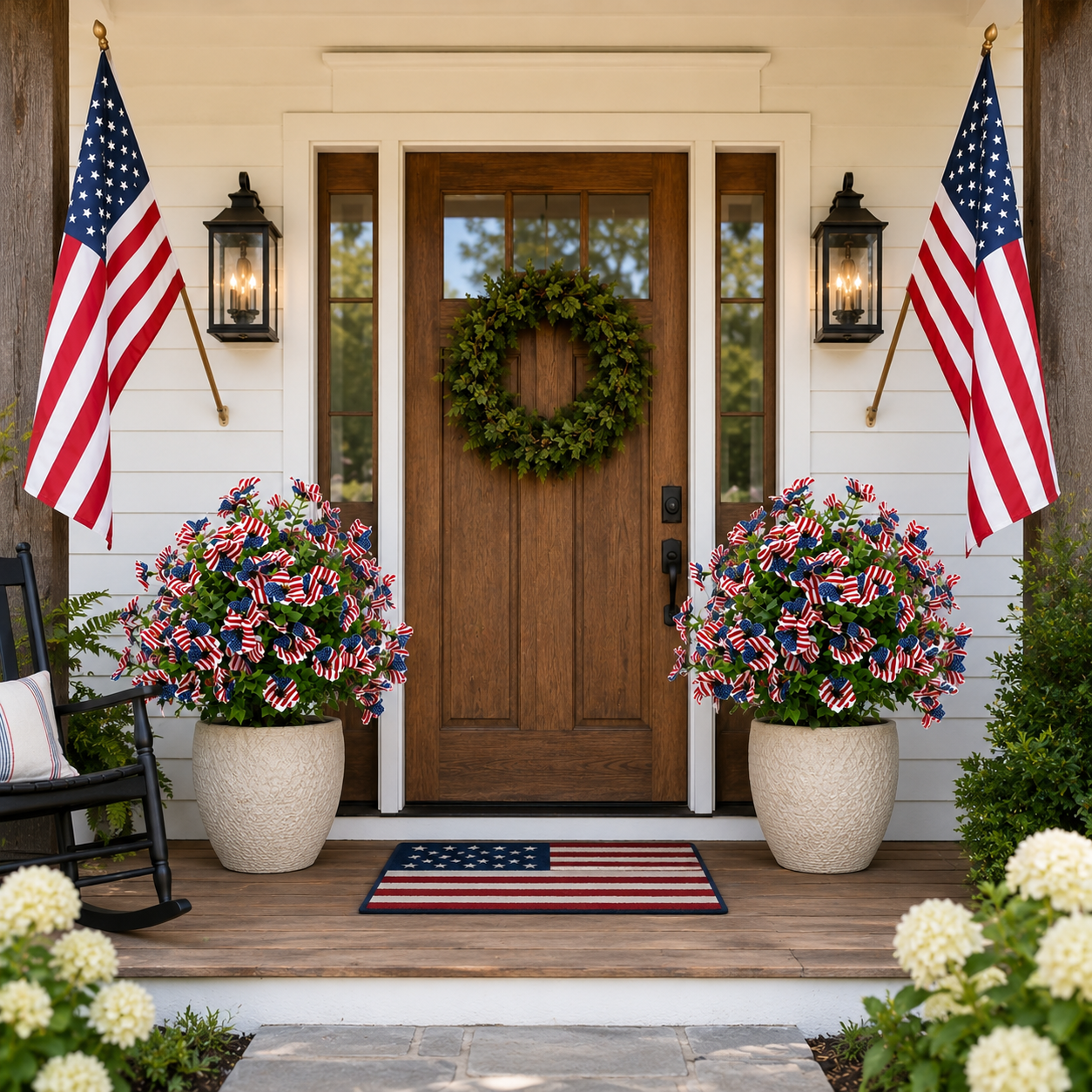 Patriotic Artificial Flower Garden Stake