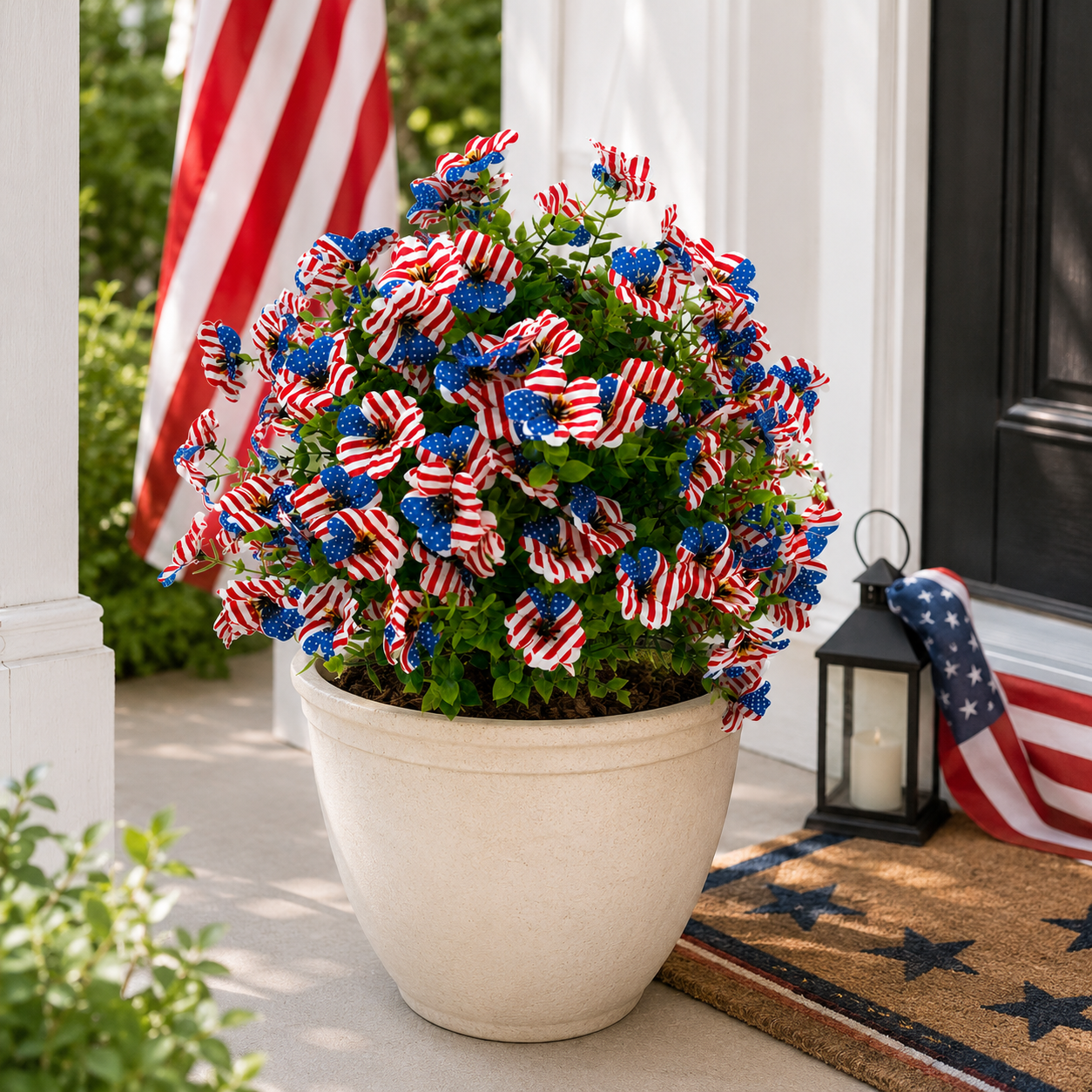 Patriotic Artificial Flower Garden Stake