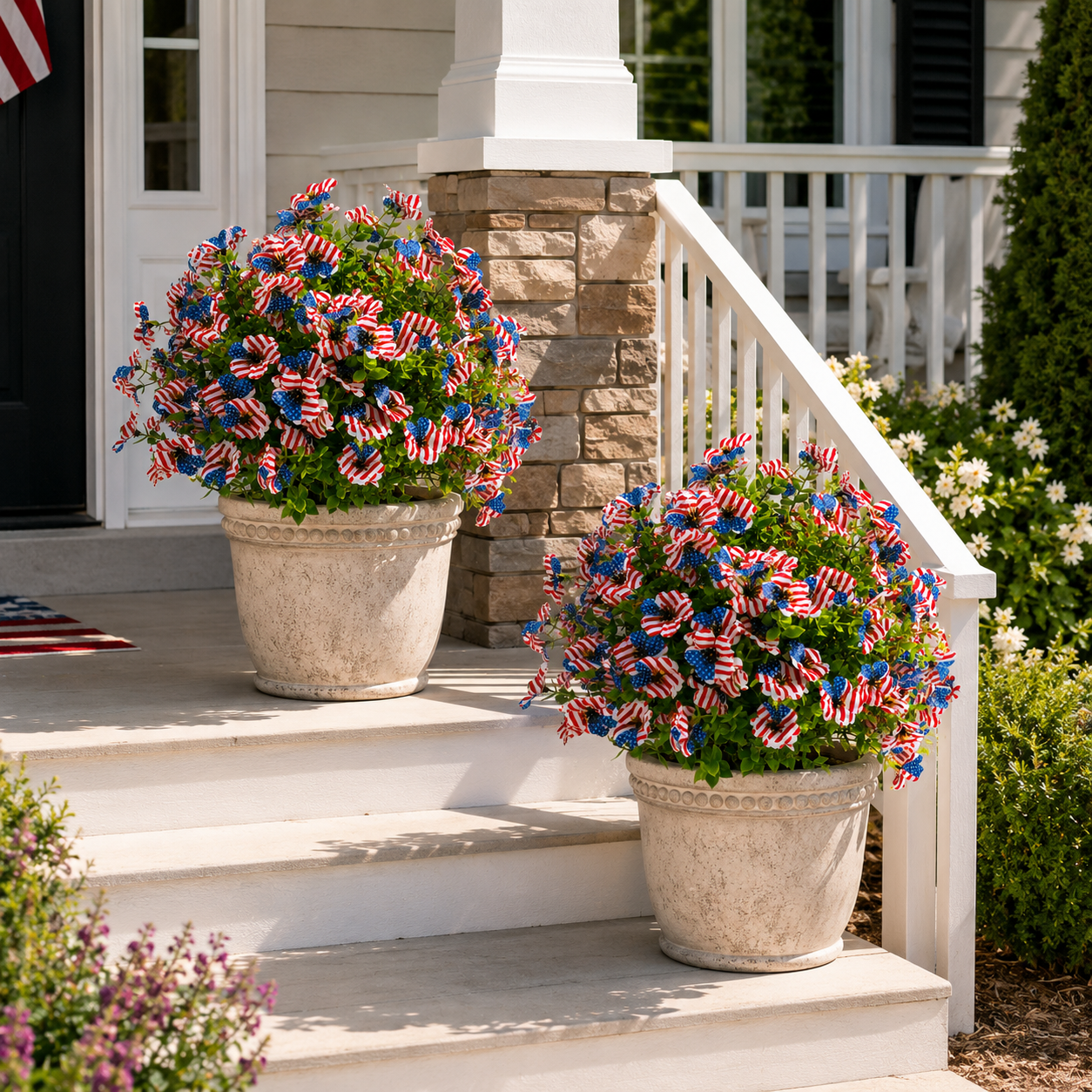 Patriotic Artificial Flower Garden Stake