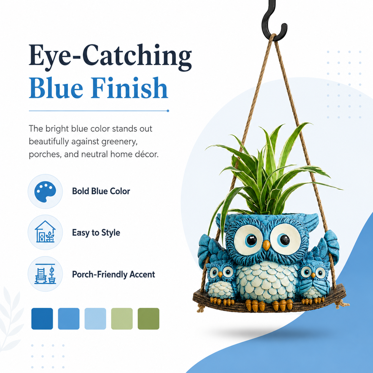 Owl Family Hanging Planter