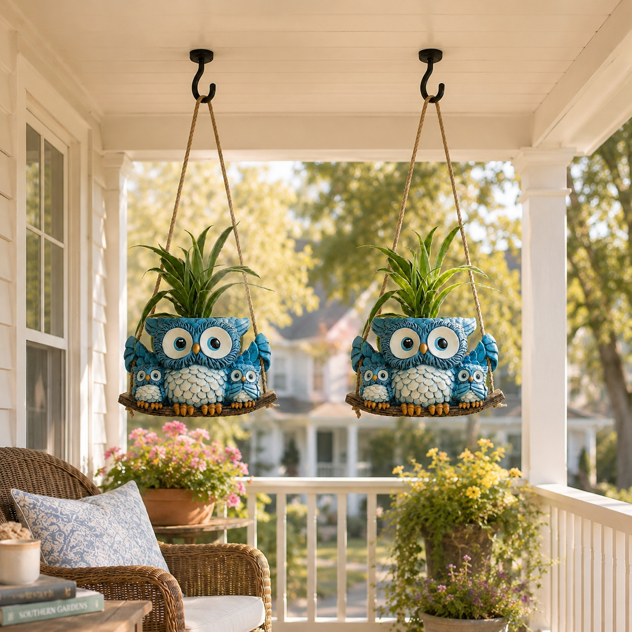 Owl Family Hanging Planter