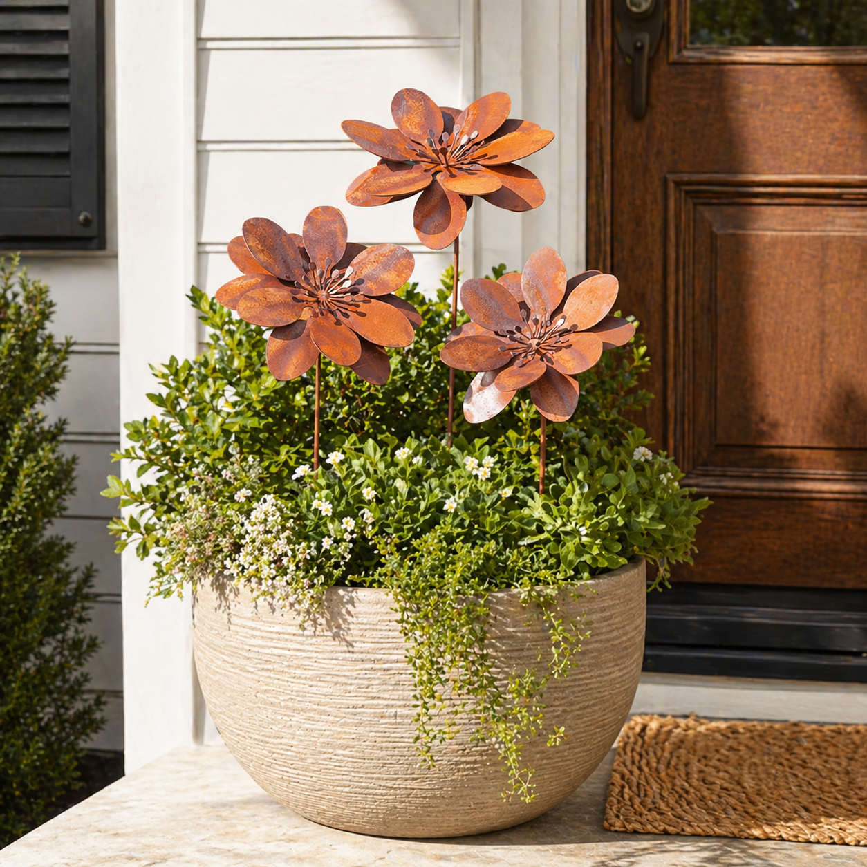 Rustic Metal Flower Garden Stakes