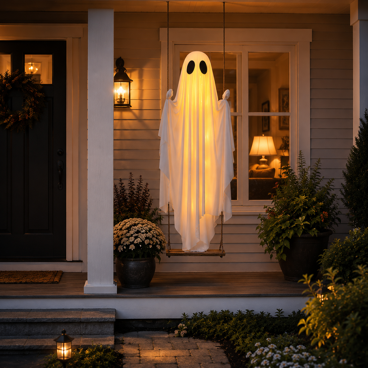 13FT Adjustable Lighted Swing Ghost Outdoor Decor