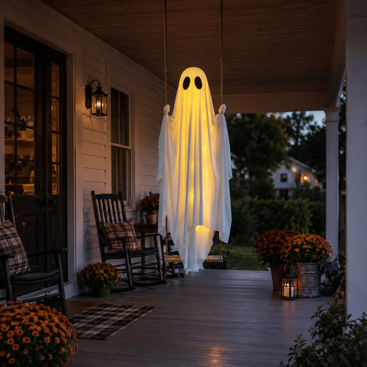 13FT Adjustable Lighted Swing Ghost Outdoor Decor
