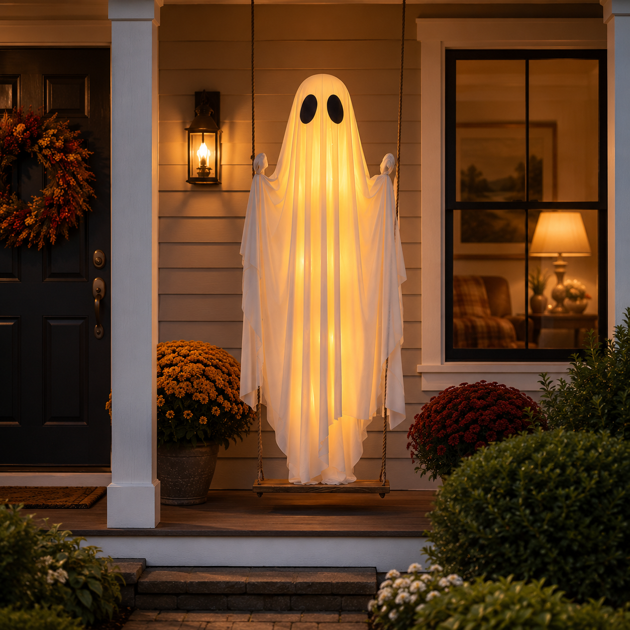 13FT Adjustable Lighted Swing Ghost Outdoor Decor