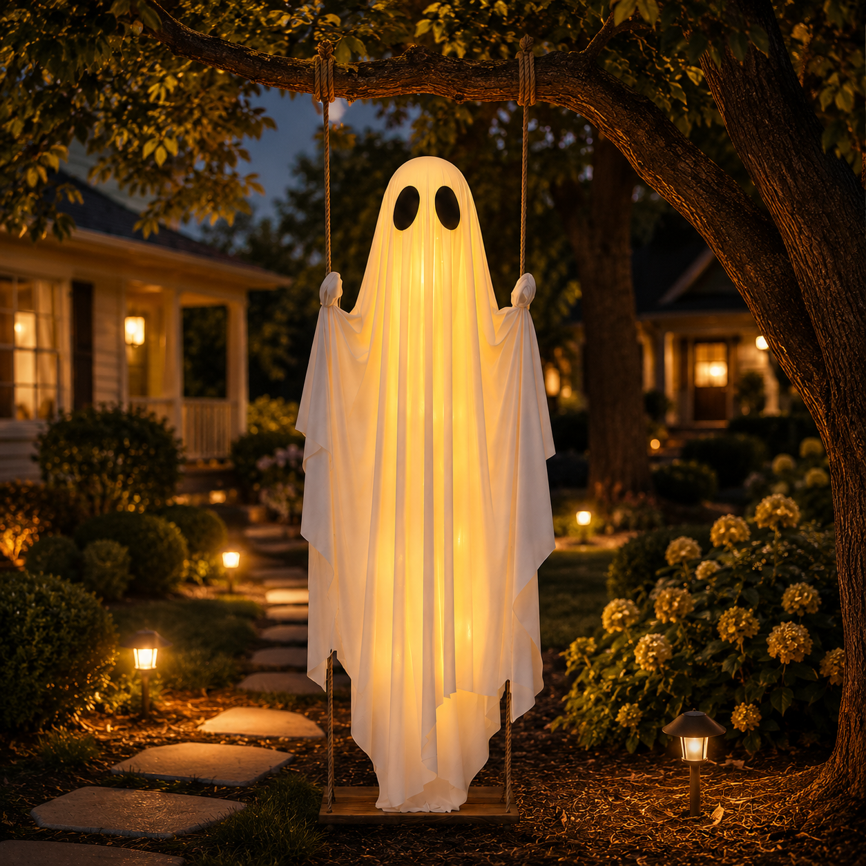 13FT Adjustable Lighted Swing Ghost Outdoor Decor