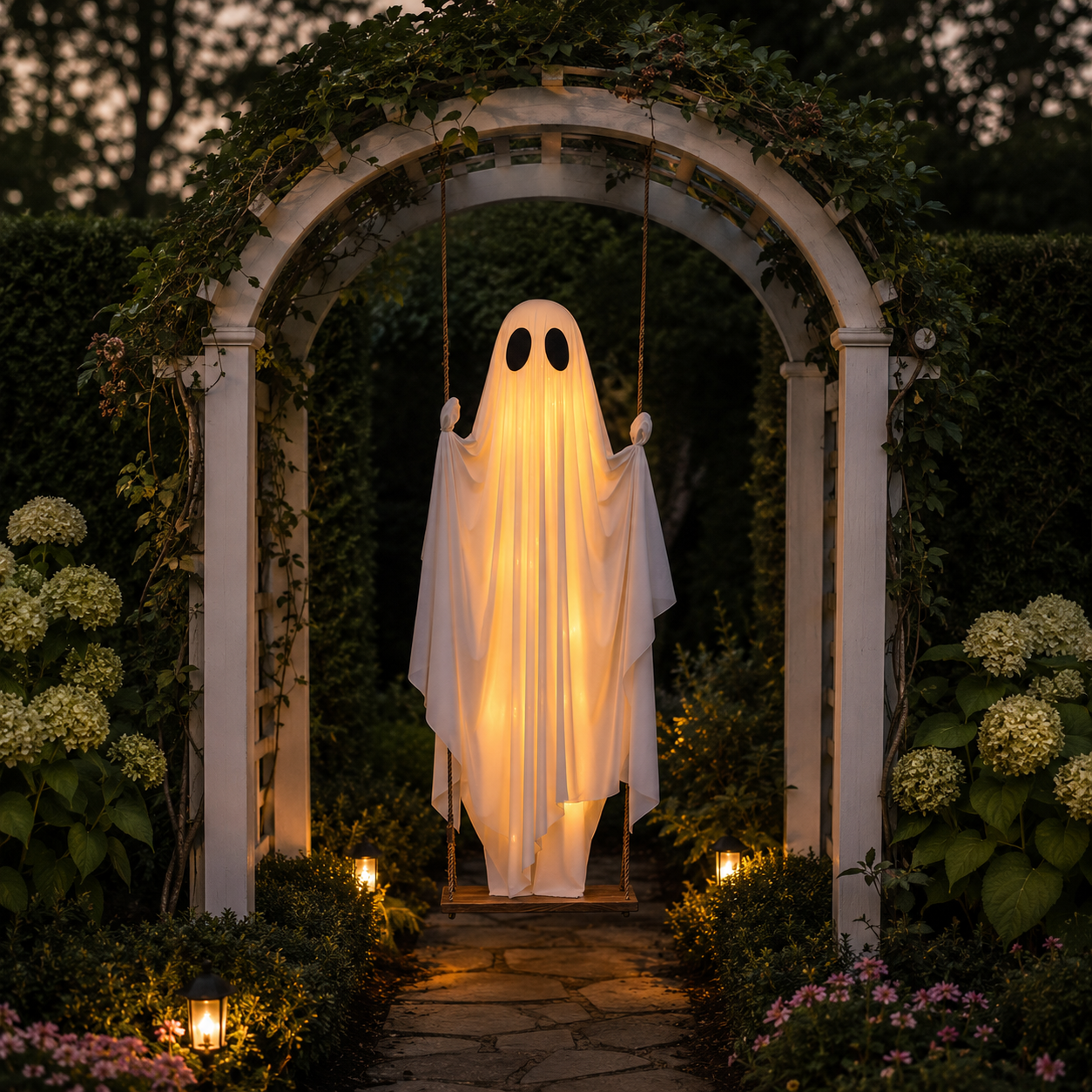 13FT Adjustable Lighted Swing Ghost Outdoor Decor