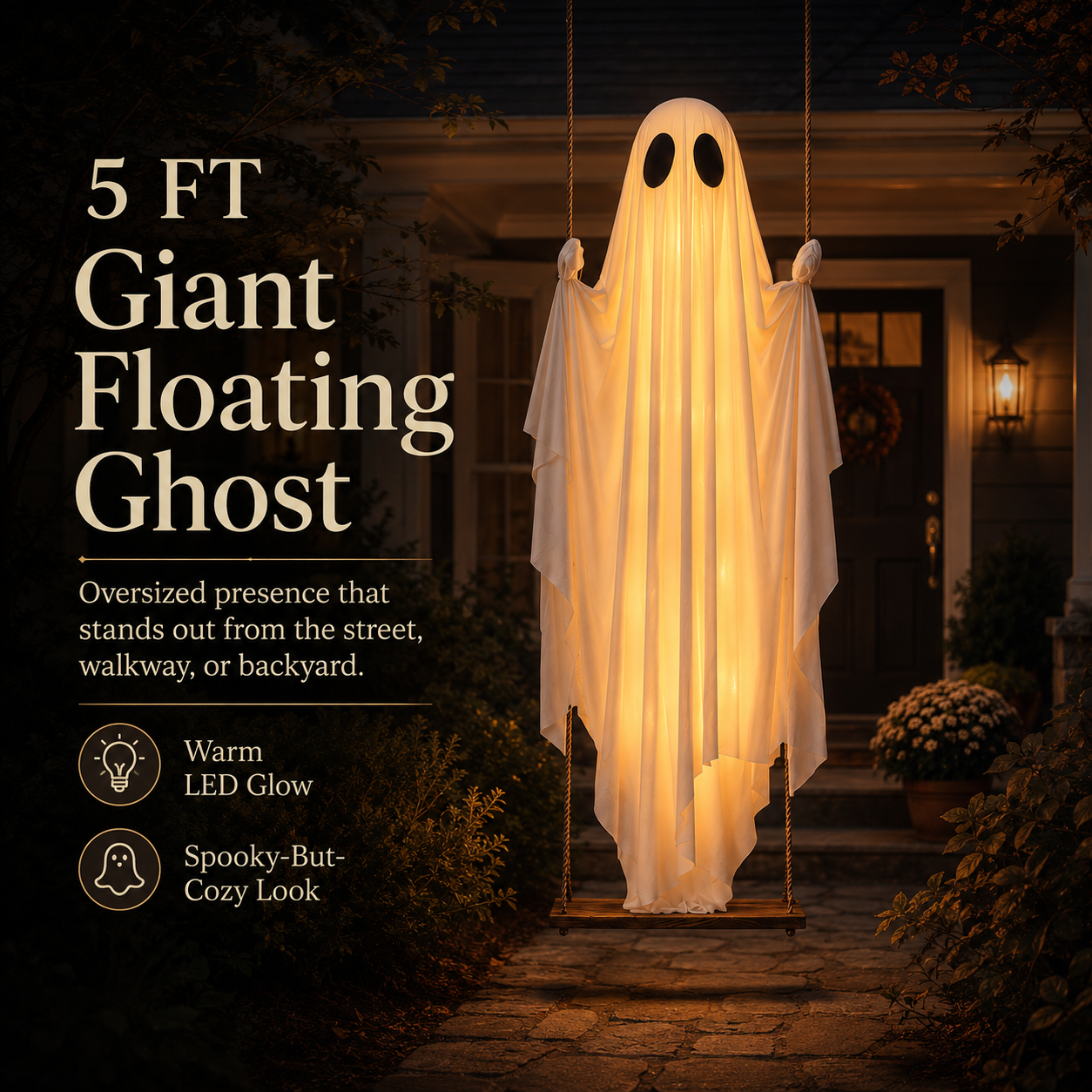 13FT Adjustable Lighted Swing Ghost Outdoor Decor