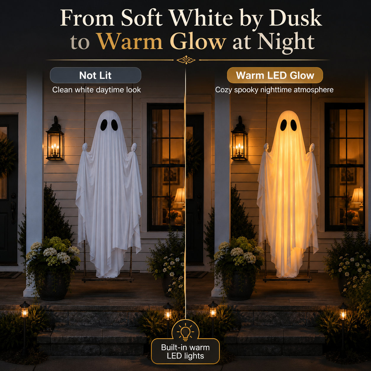 13FT Adjustable Lighted Swing Ghost Outdoor Decor