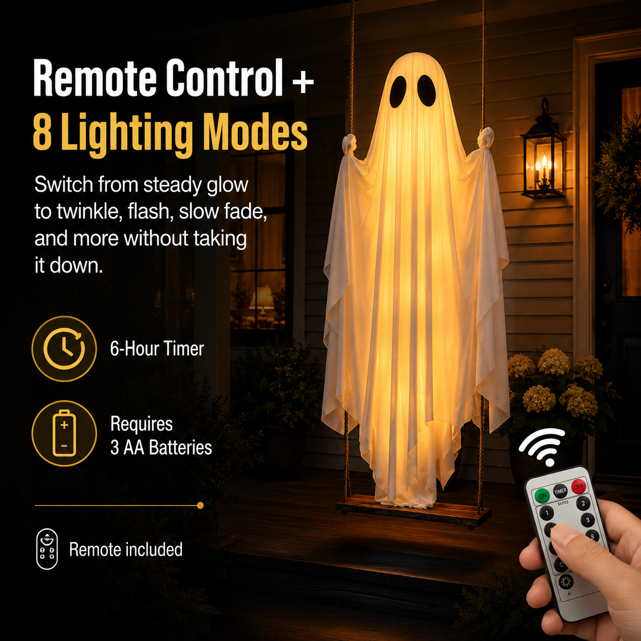 13FT Adjustable Lighted Swing Ghost Outdoor Decor