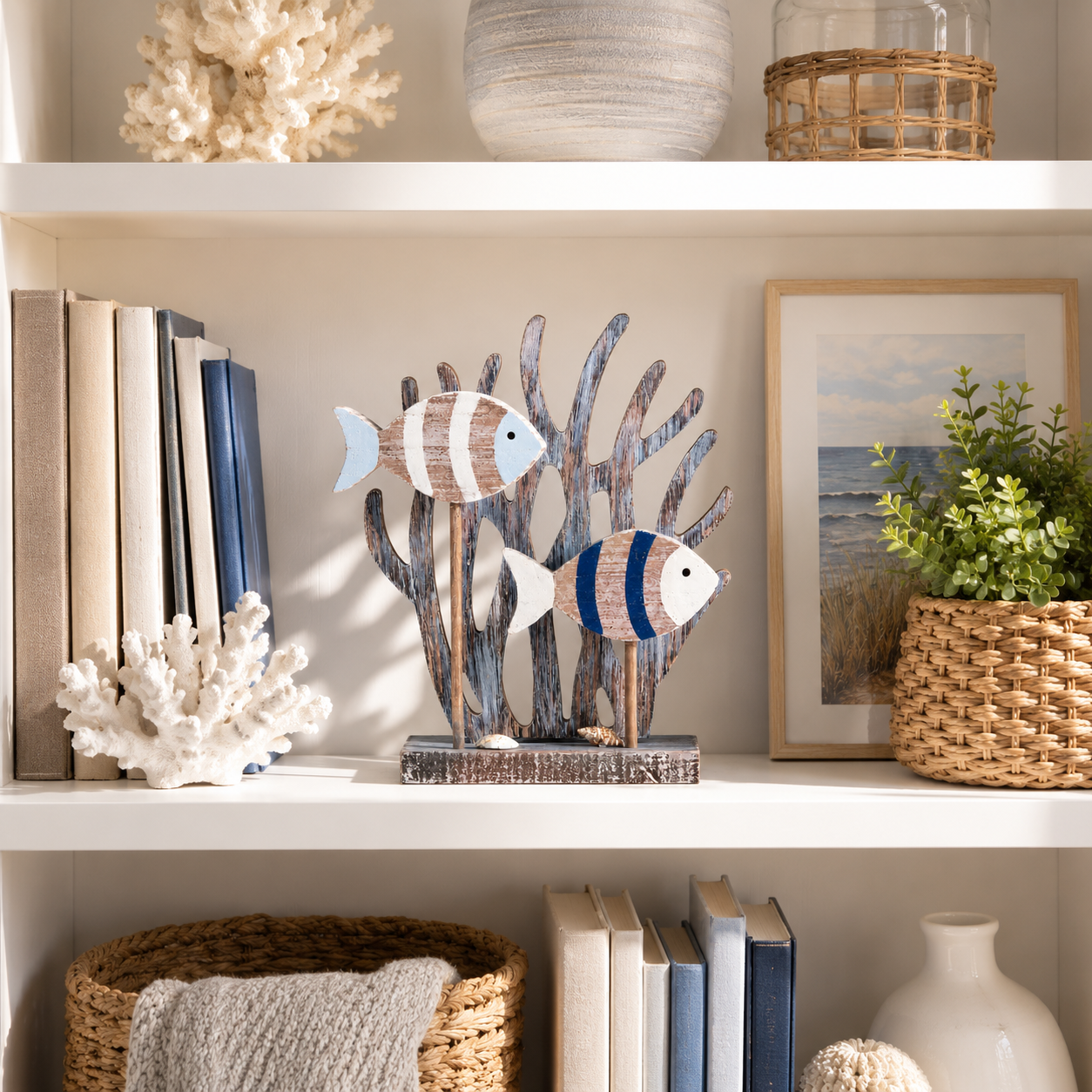 Coastal Fish & Seaweed Tabletop Decor