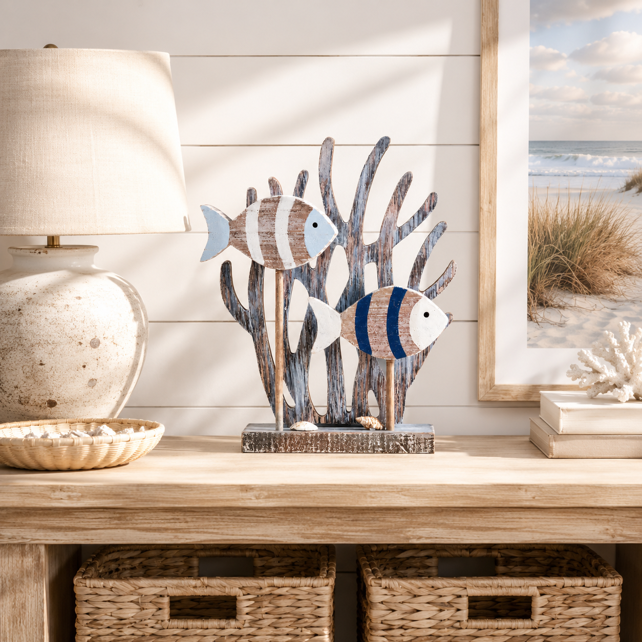 Coastal Fish & Seaweed Tabletop Decor