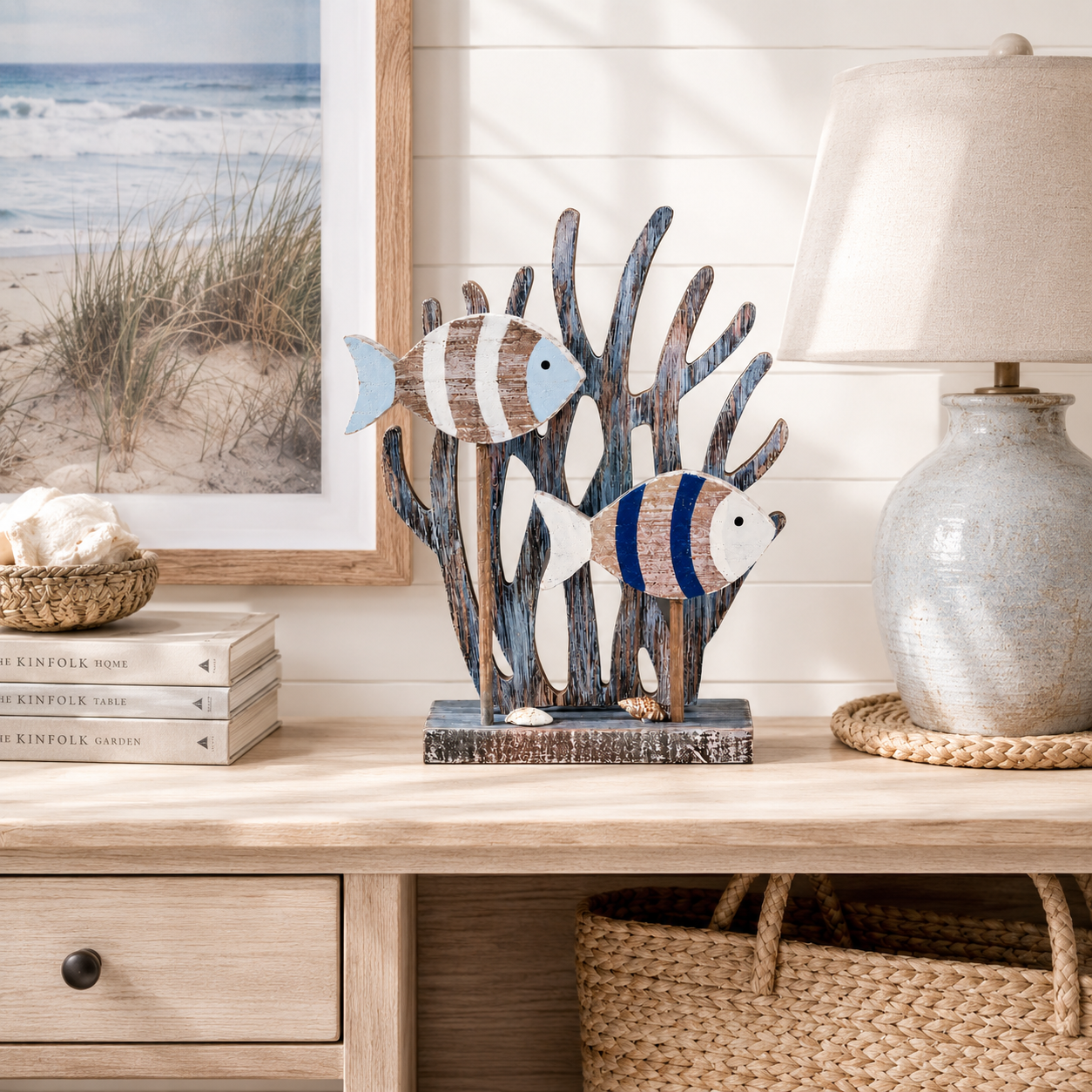 Coastal Fish & Seaweed Tabletop Decor