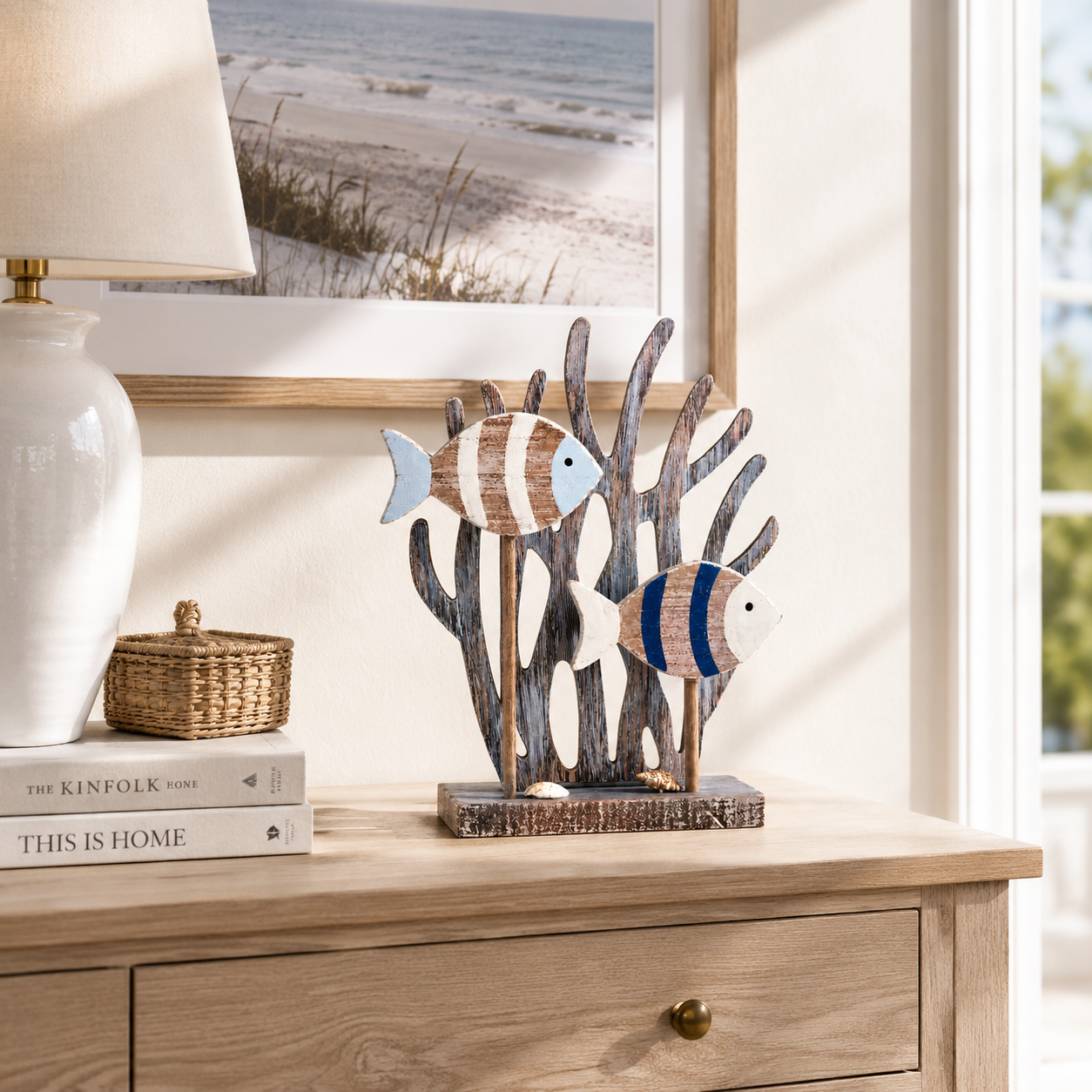 Coastal Fish & Seaweed Tabletop Decor