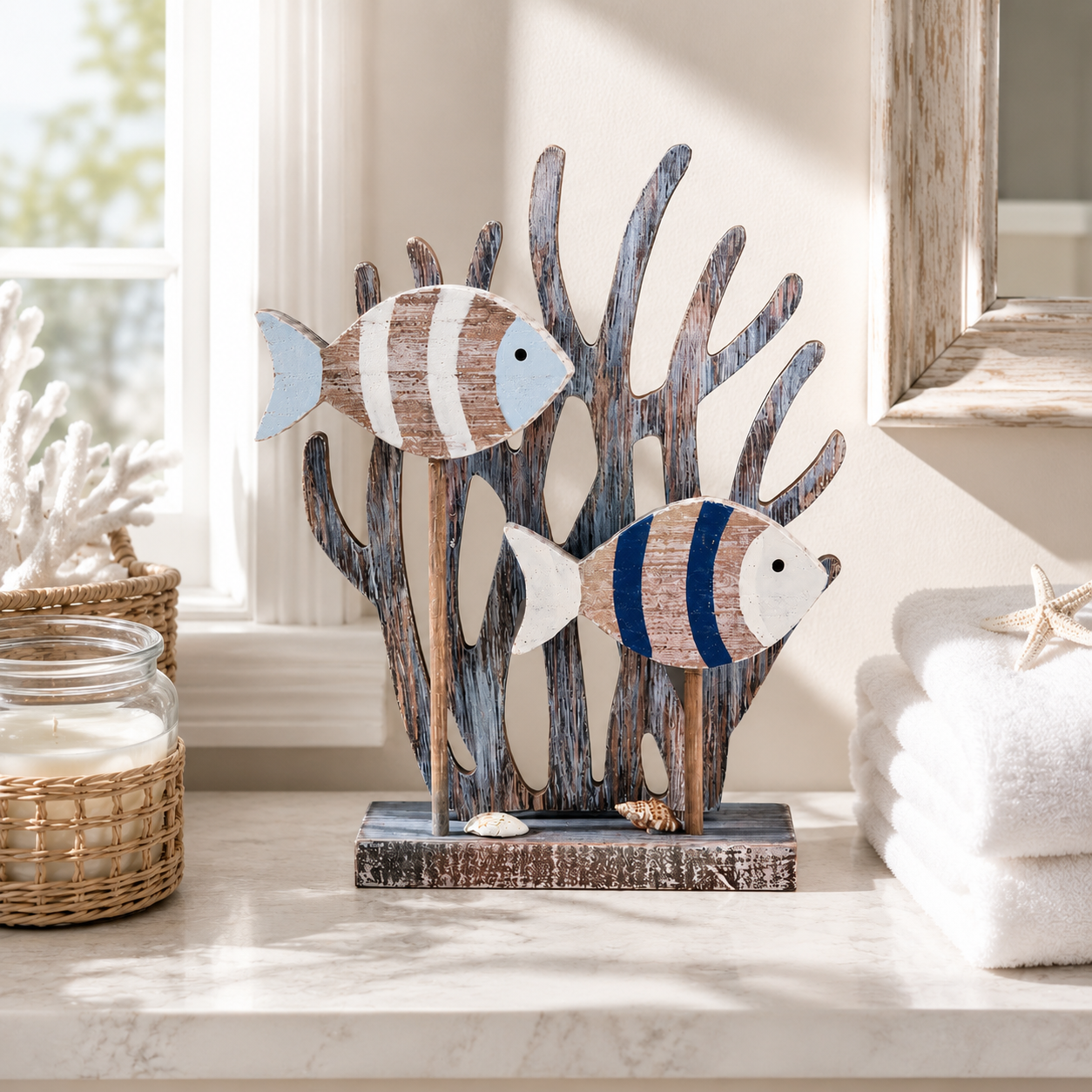 Coastal Fish & Seaweed Tabletop Decor