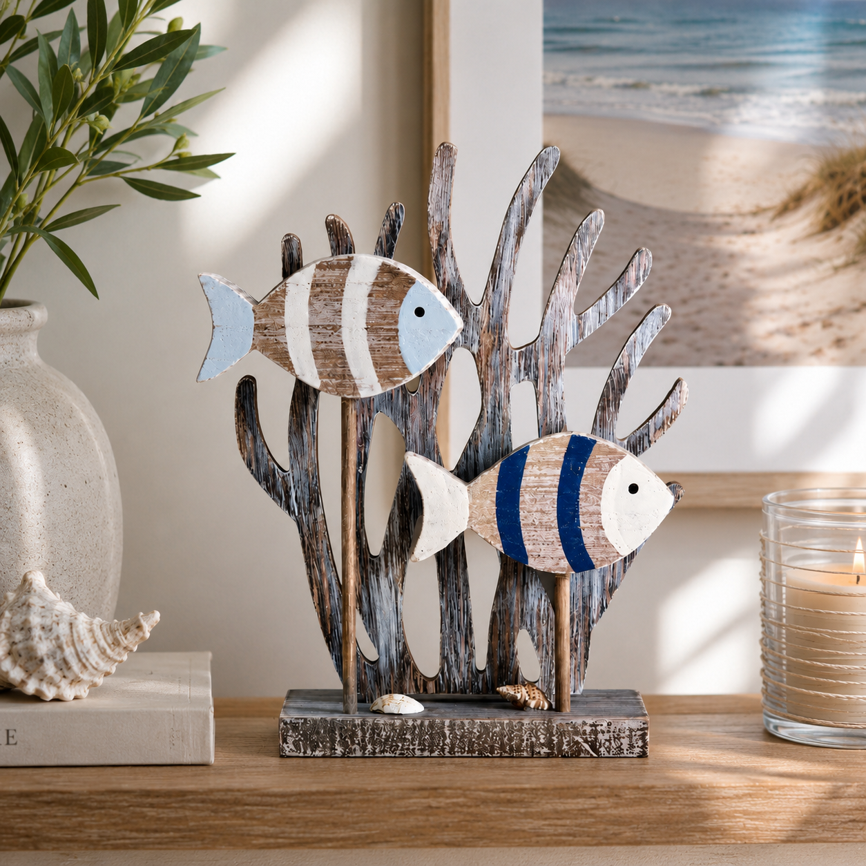 Coastal Fish & Seaweed Tabletop Decor