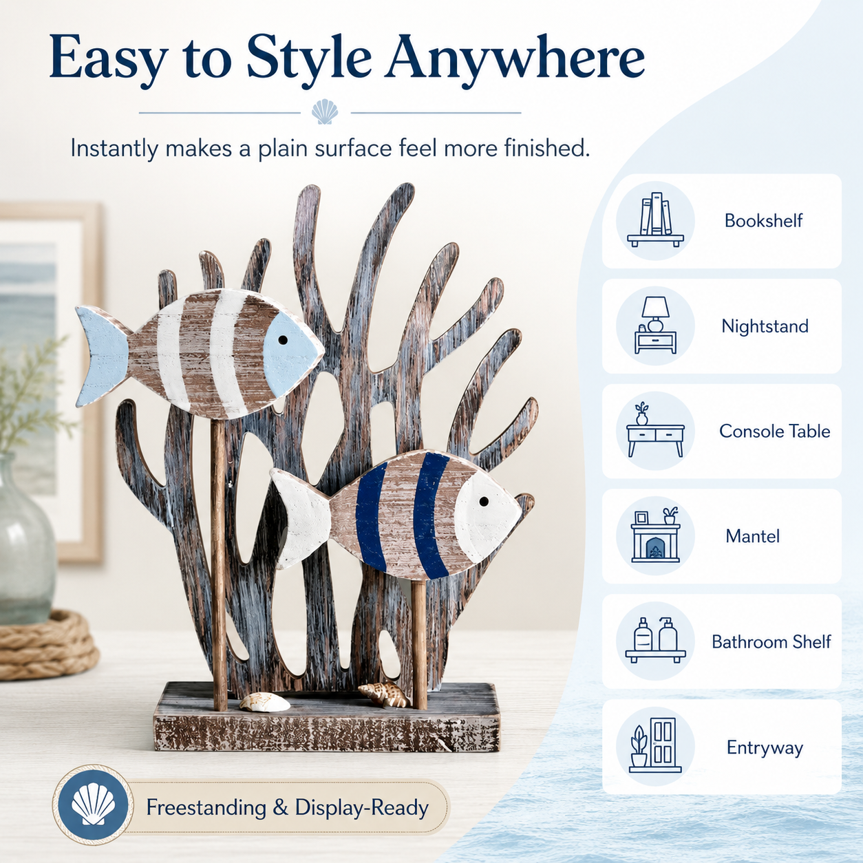 Coastal Fish & Seaweed Tabletop Decor