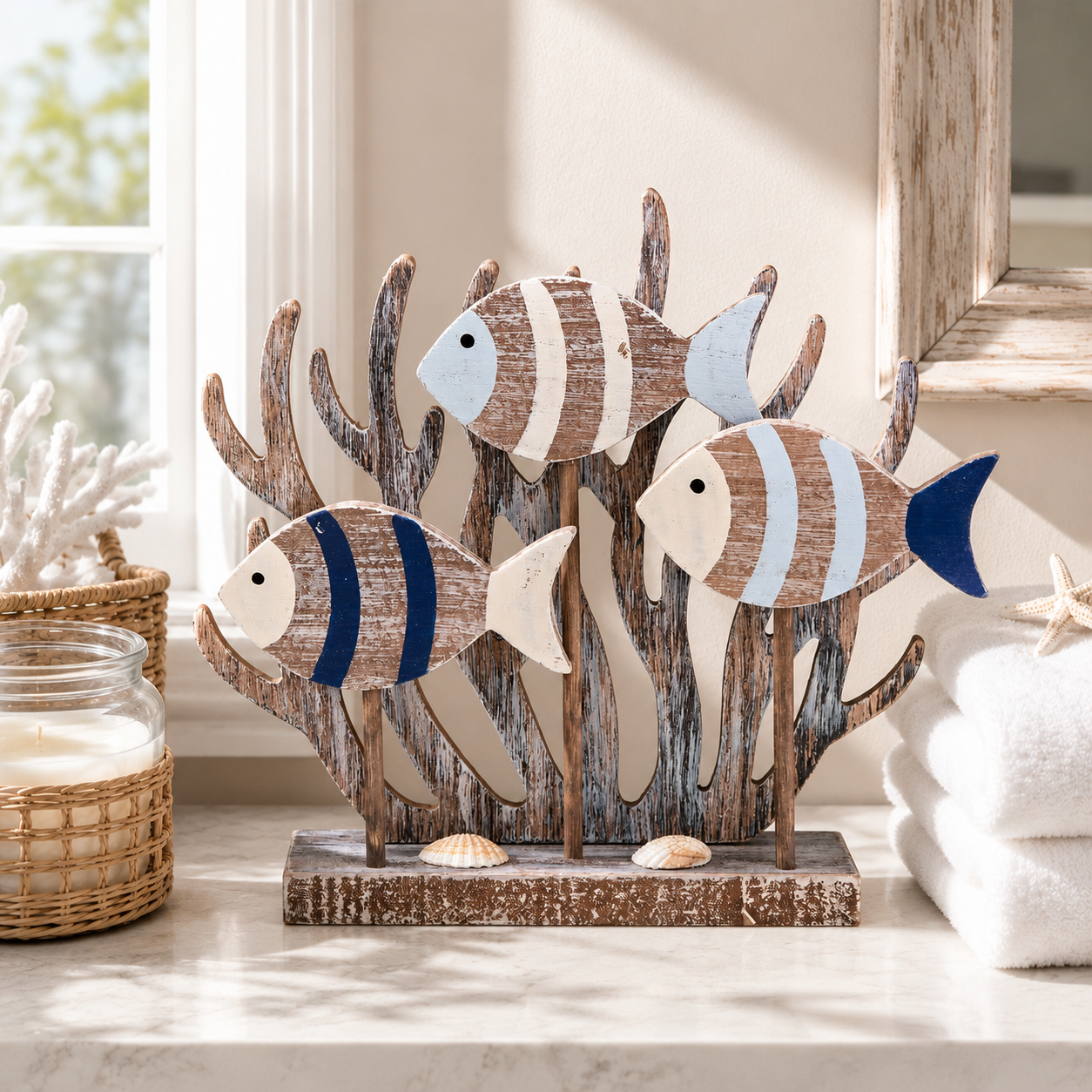 Coastal Fish & Seaweed Tabletop Decor