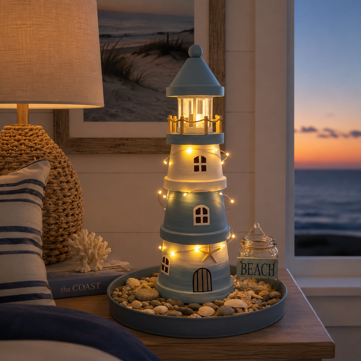 Lighted Coastal Lighthouse Tabletop Decor