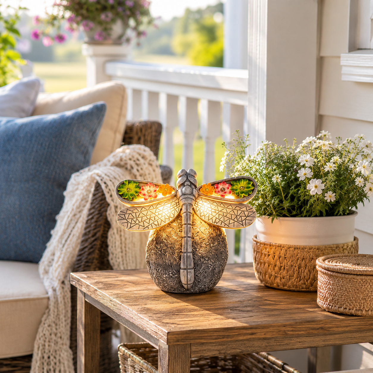 Solar Dragonfly Garden Light Decor