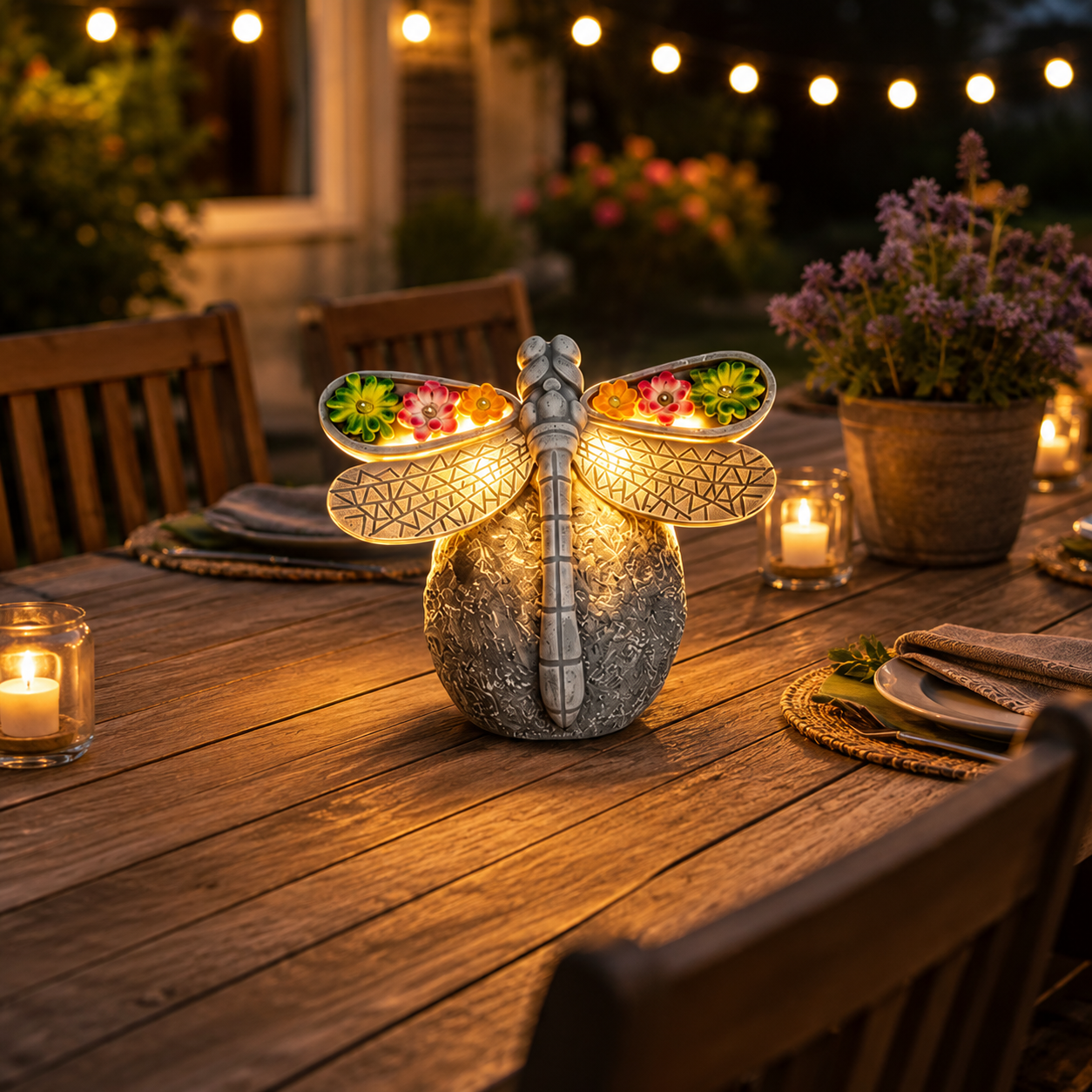 Solar Dragonfly Garden Light Decor