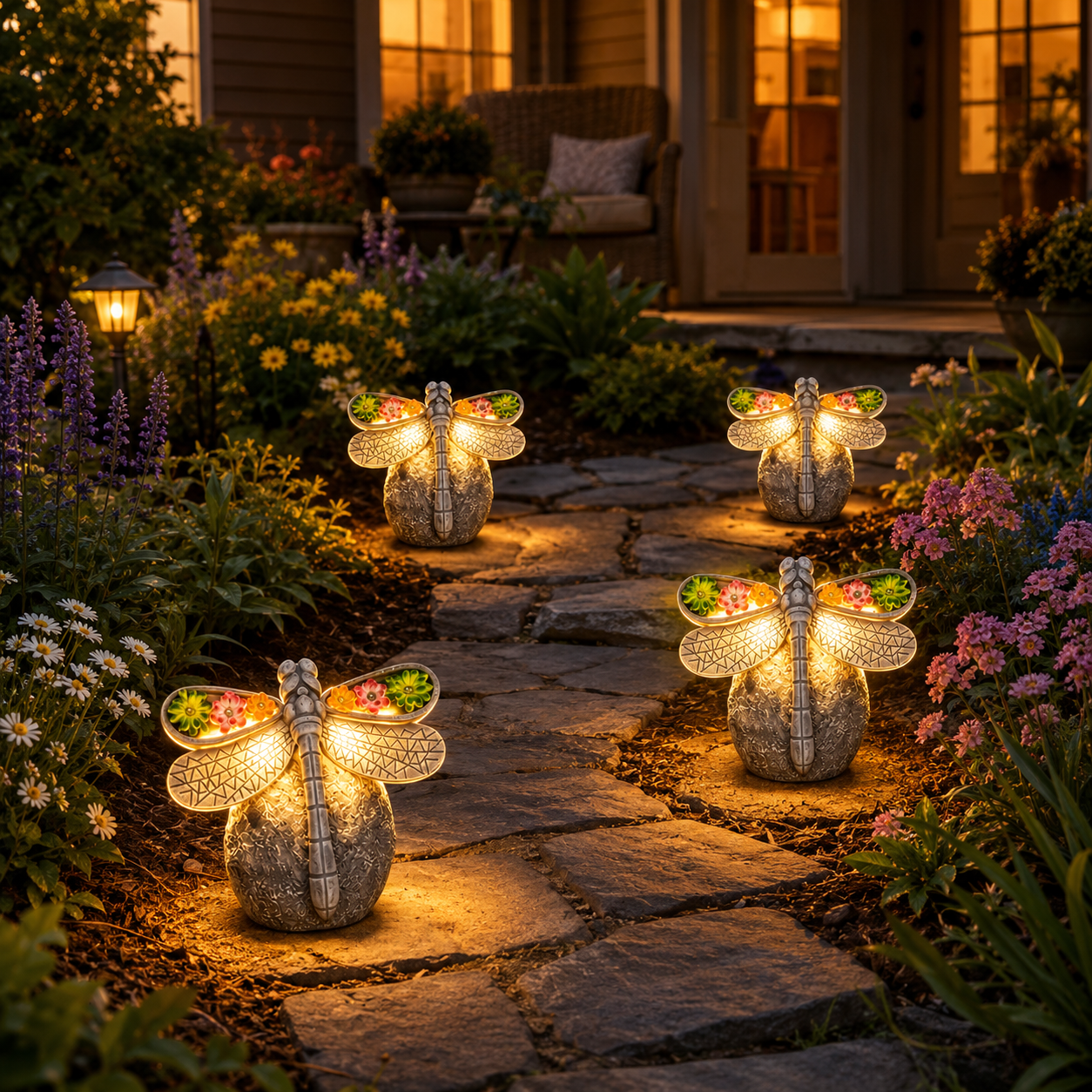 Solar Dragonfly Garden Light Decor