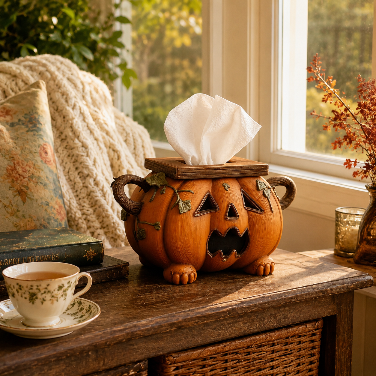 Pumpkin Tissue Box Cover