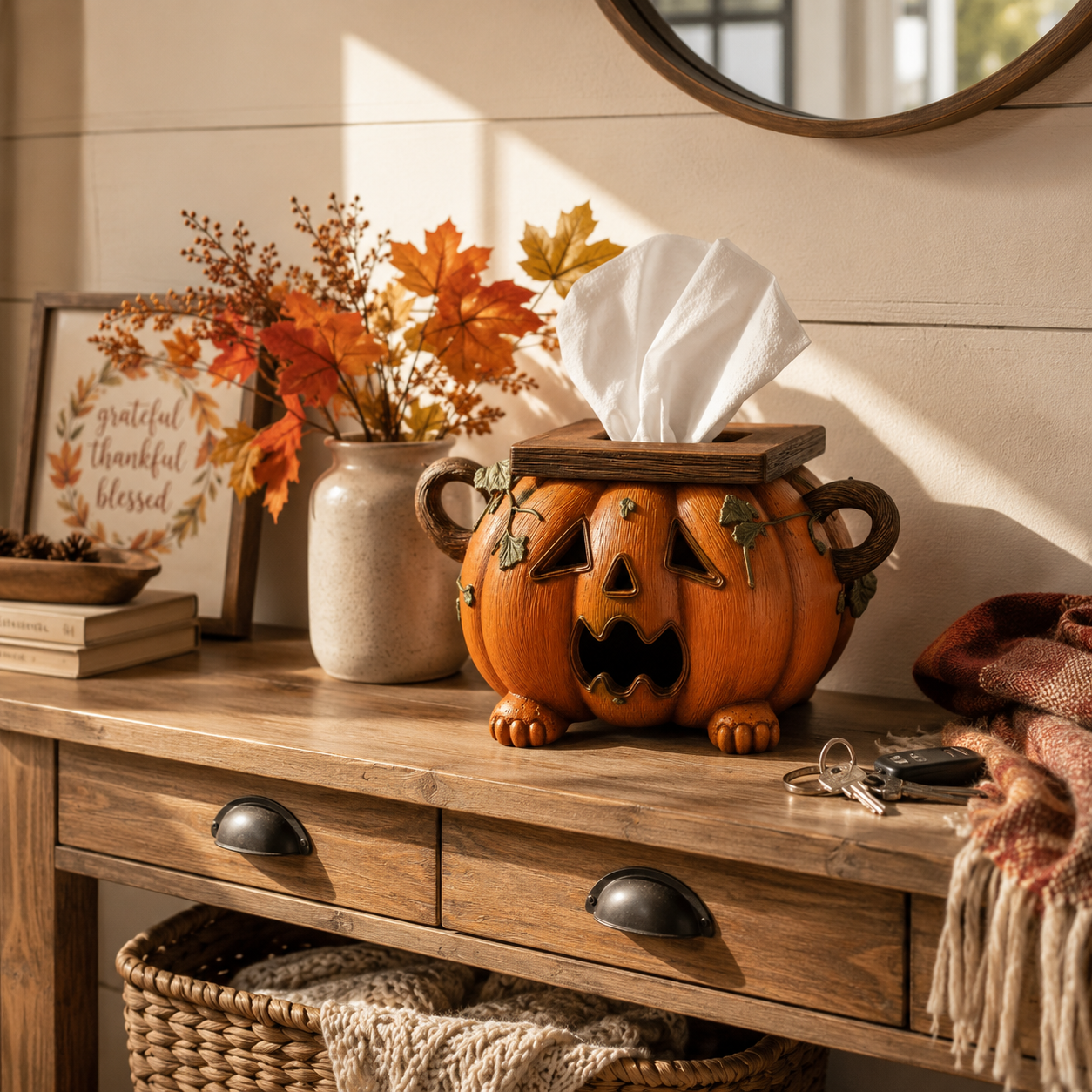 Pumpkin Tissue Box Cover