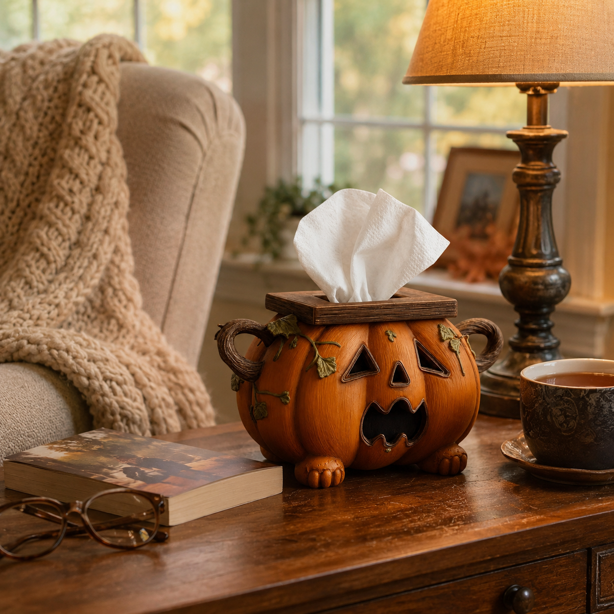 Pumpkin Tissue Box Cover