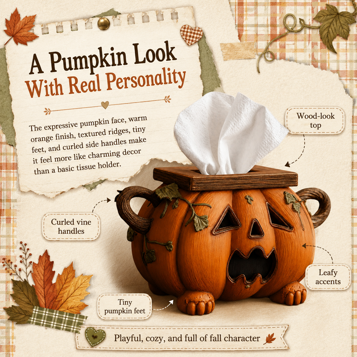 Pumpkin Tissue Box Cover