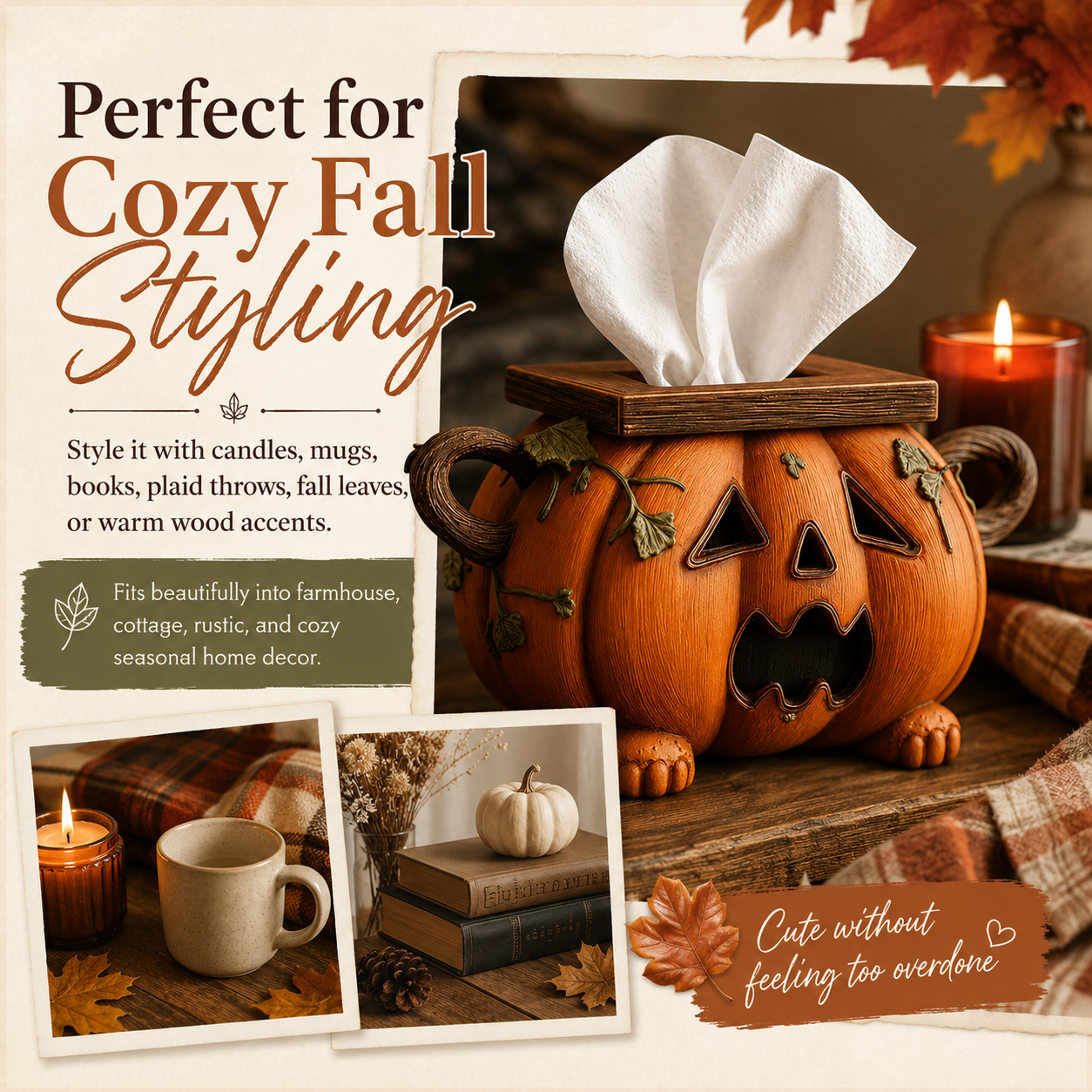 Pumpkin Tissue Box Cover