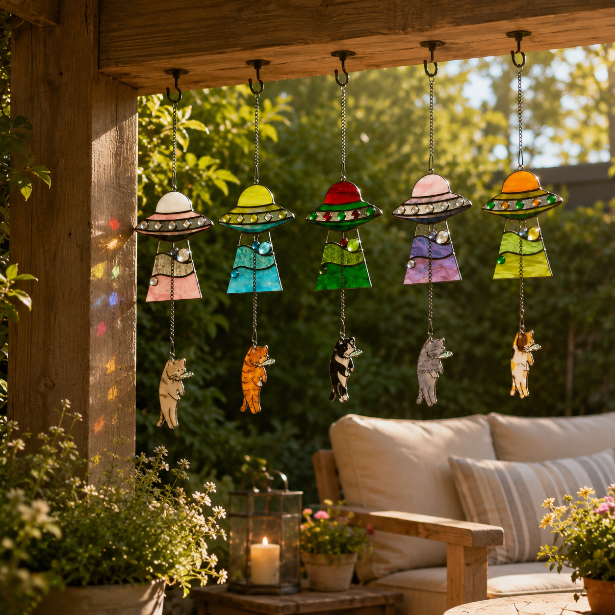 UFO Cat Suncatcher Hanging Decor