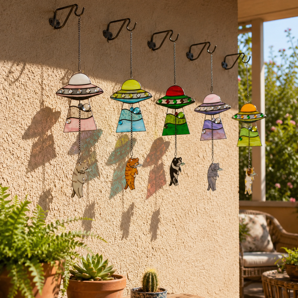 UFO Cat Suncatcher Hanging Decor