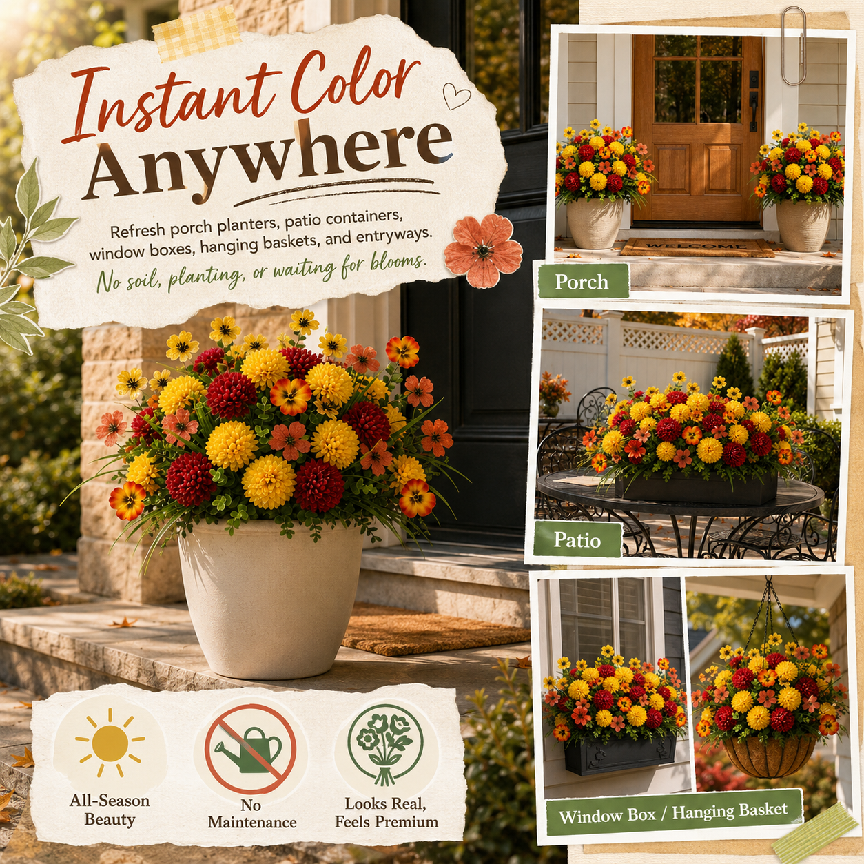 21-Piece Artificial Fall Flower Set