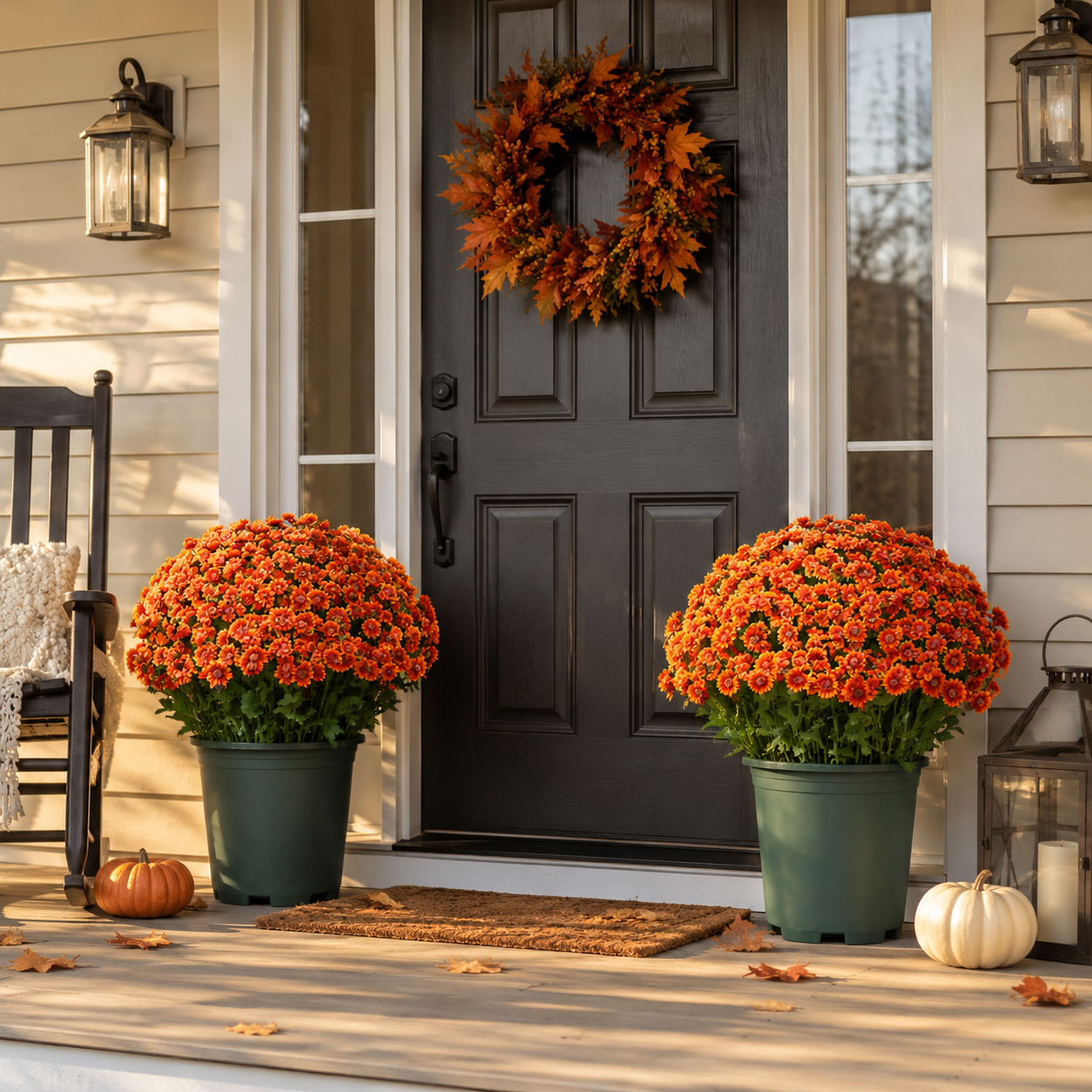 Full-Bloom Artificial Mum Flower Bushes