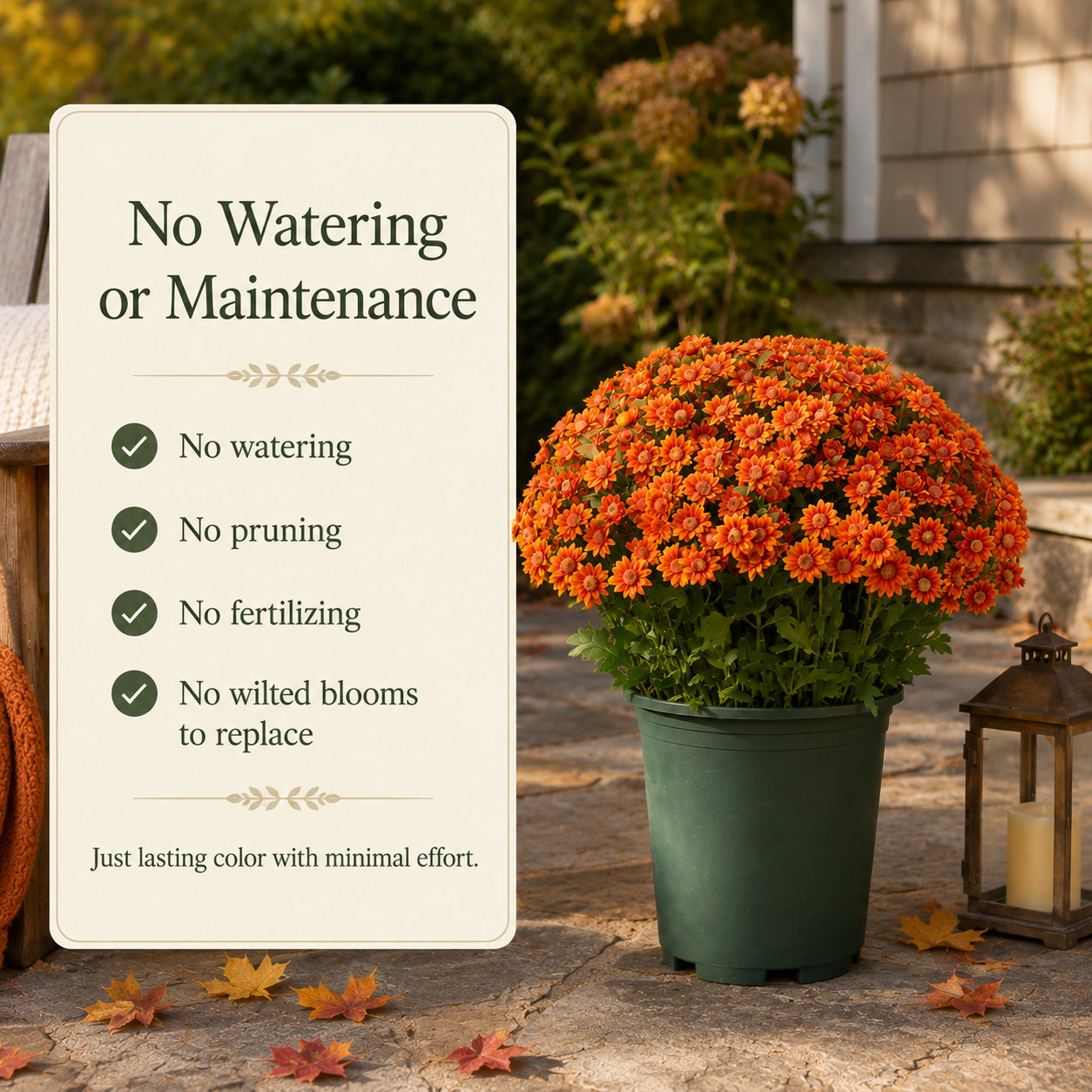 Full-Bloom Artificial Mum Flower Bushes