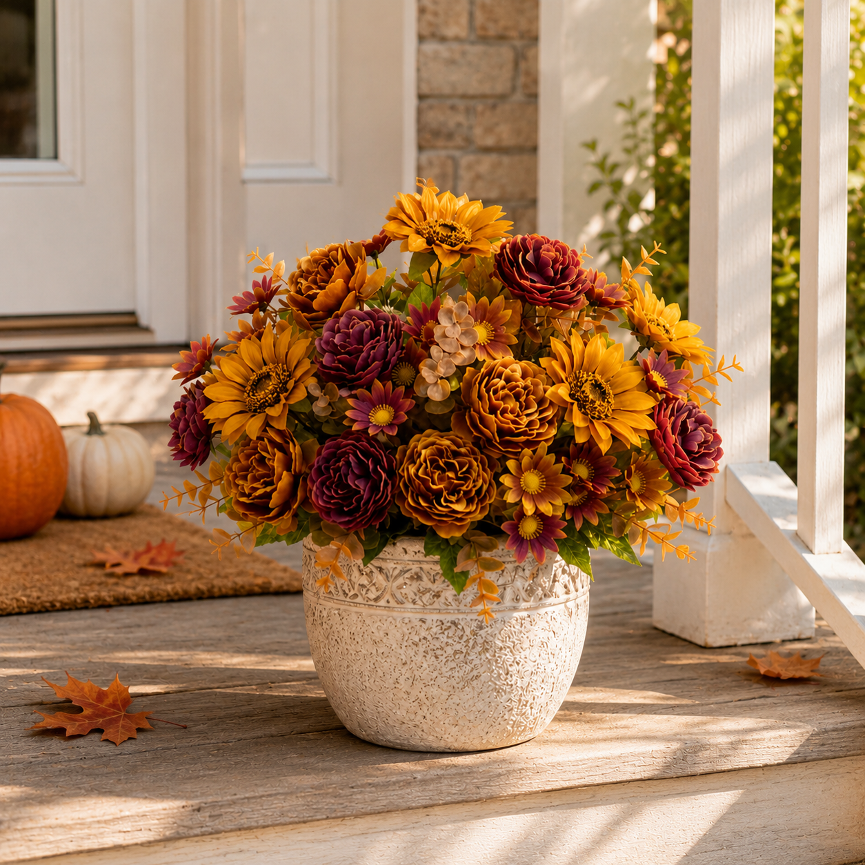 3-Piece Artificial Sunflower & Peony Bush Set