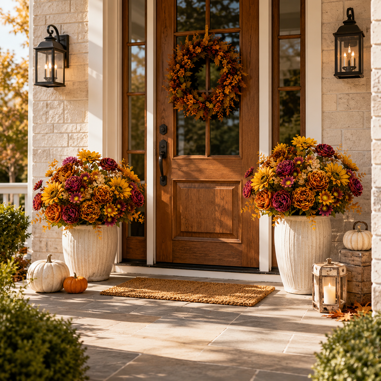 3-Piece Artificial Sunflower & Peony Bush Set