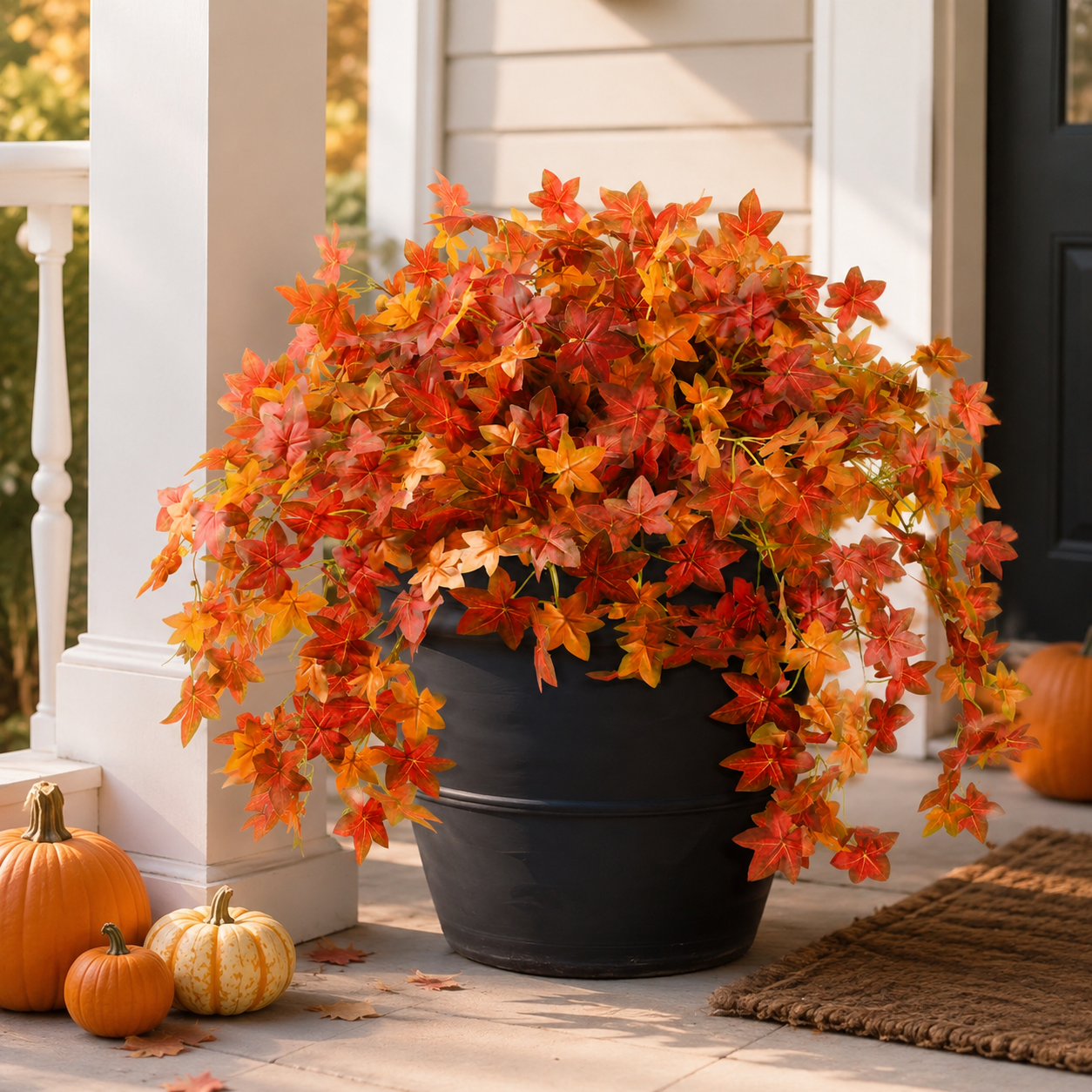 Artificial Cascading Autumn Maple Leaf Bush