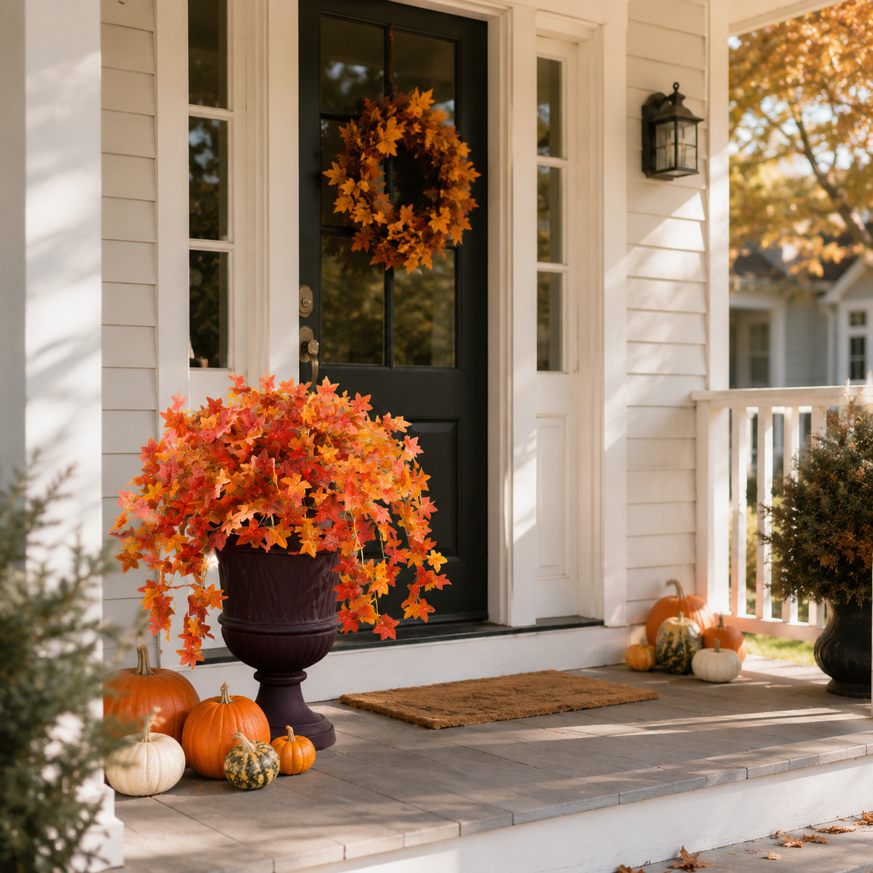 Artificial Cascading Autumn Maple Leaf Bush
