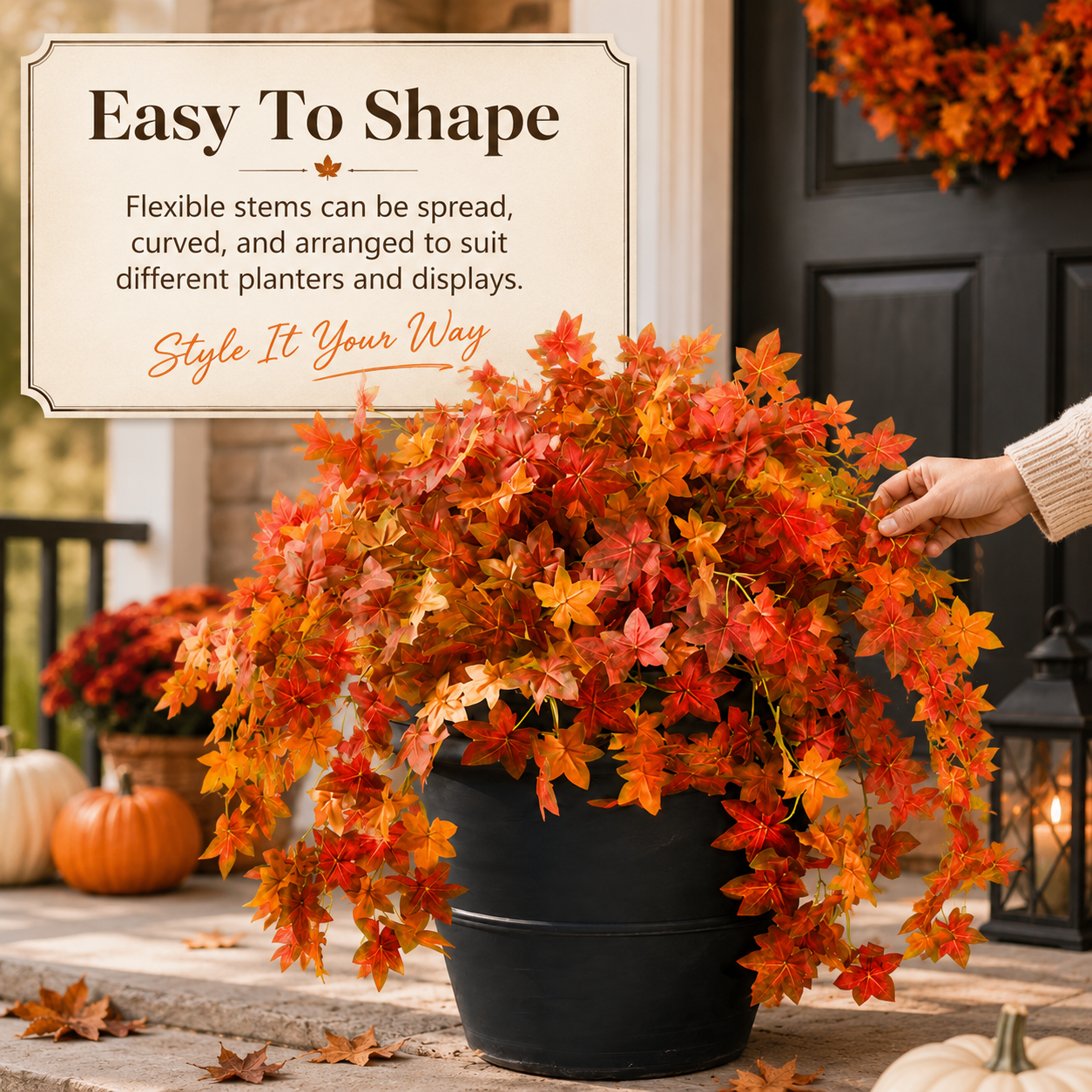 Artificial Cascading Autumn Maple Leaf Bush