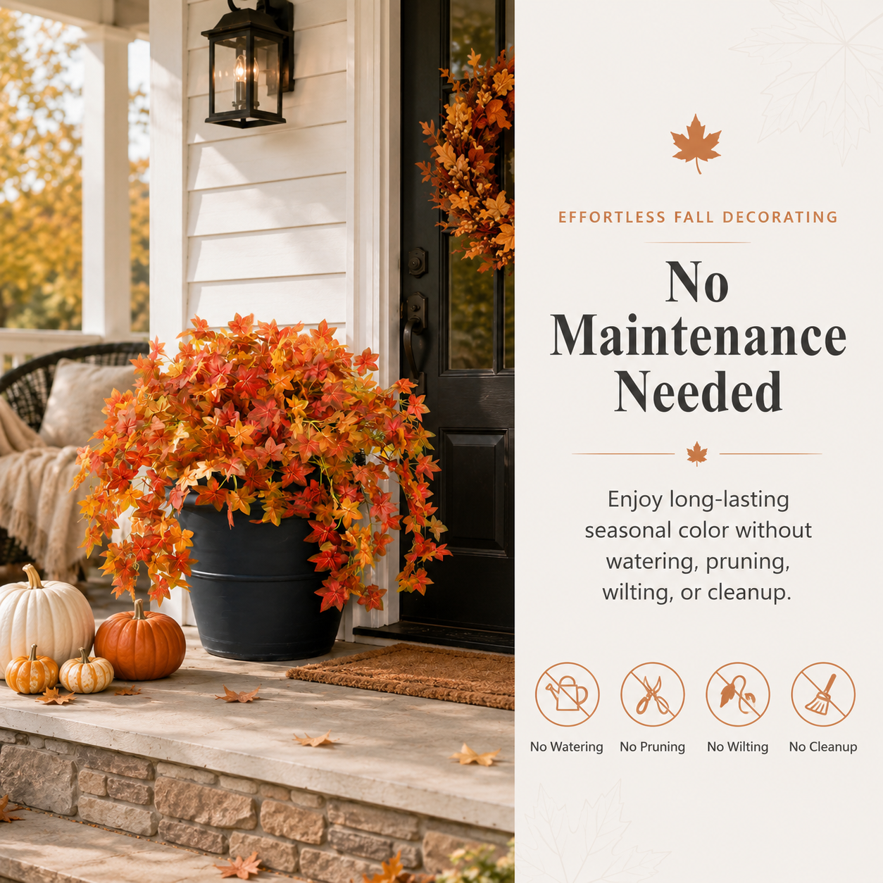 Artificial Cascading Autumn Maple Leaf Bush