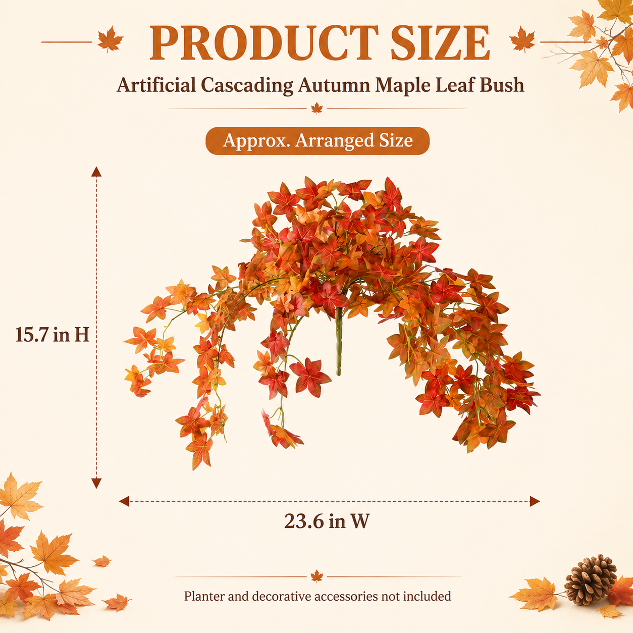 Artificial Cascading Autumn Maple Leaf Bush