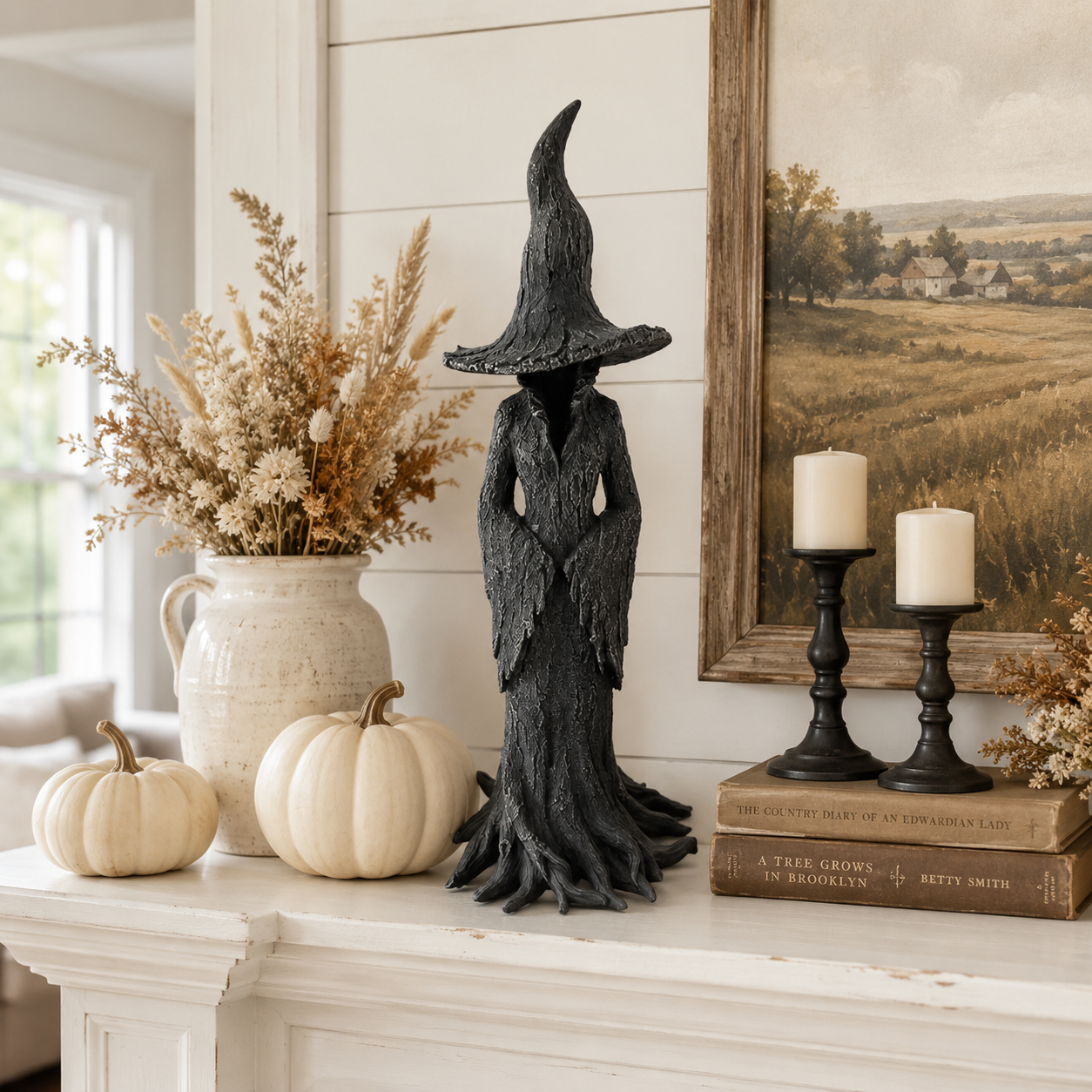 Black Witch Root Statue Tabletop Decor