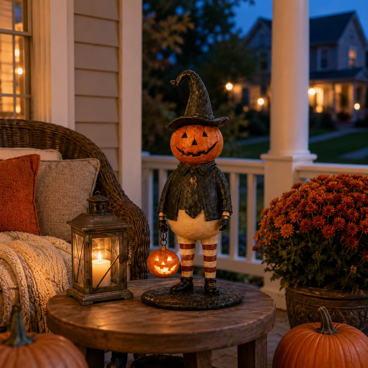 Pumpkin Witch Lantern Tabletop Decor