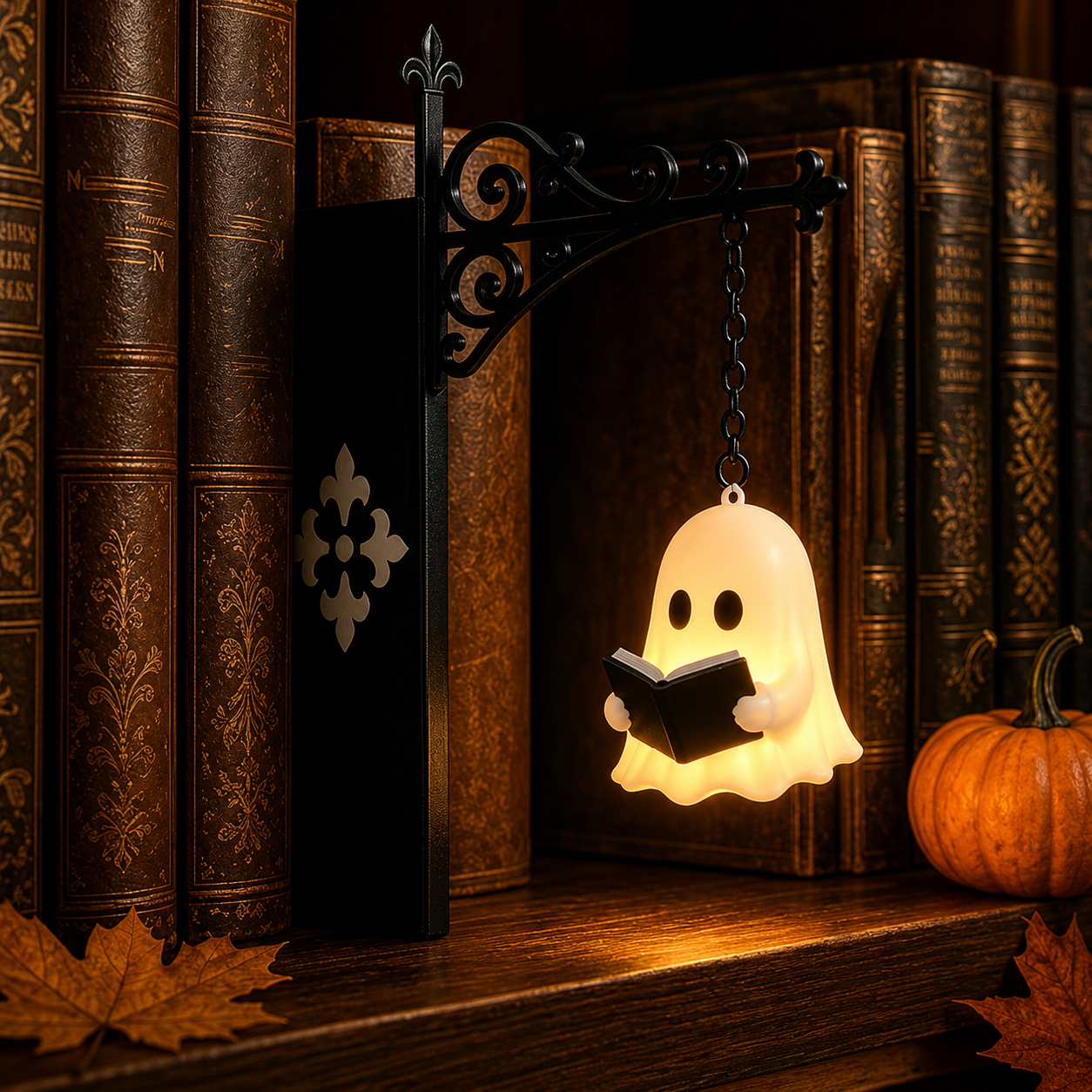 Whimsical Ghost Reading Shelf Lantern